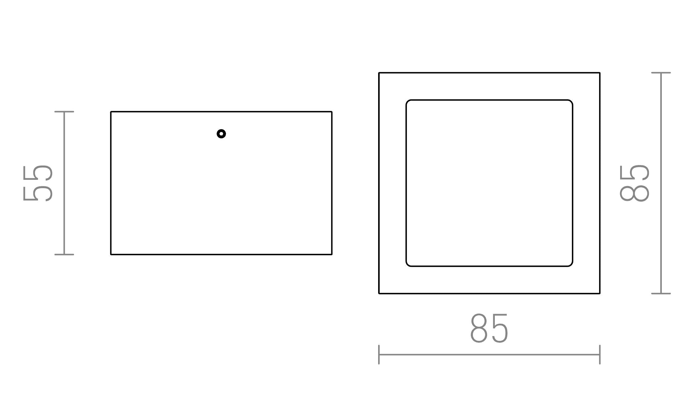 DEZA квадратна лампа - Product sketch