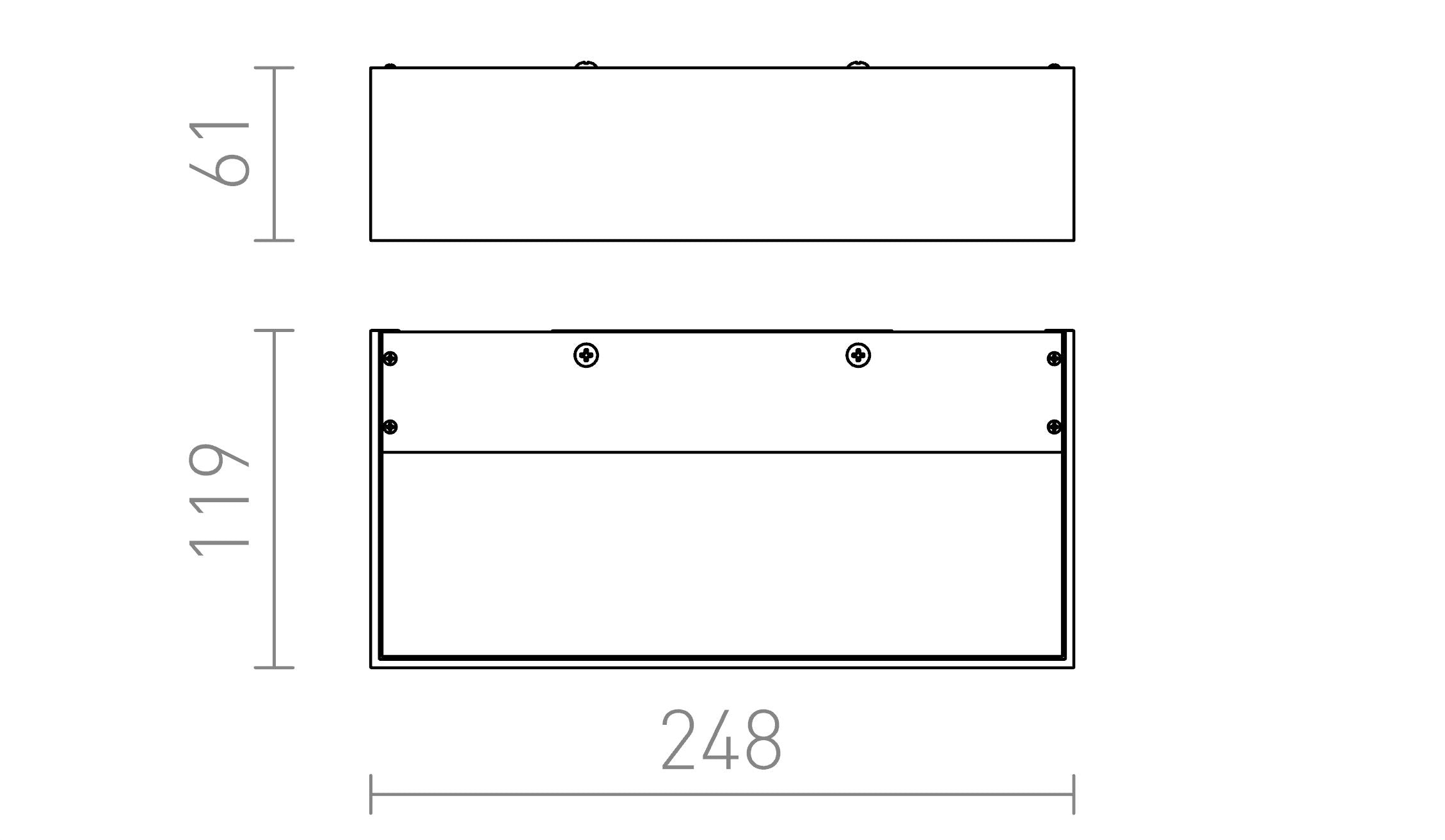 PRIO stenska lampa - Product sketch