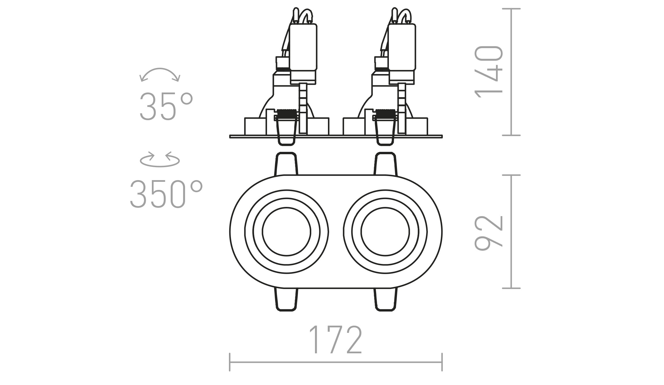 BIZZ II direcional lâmpada - Product sketch