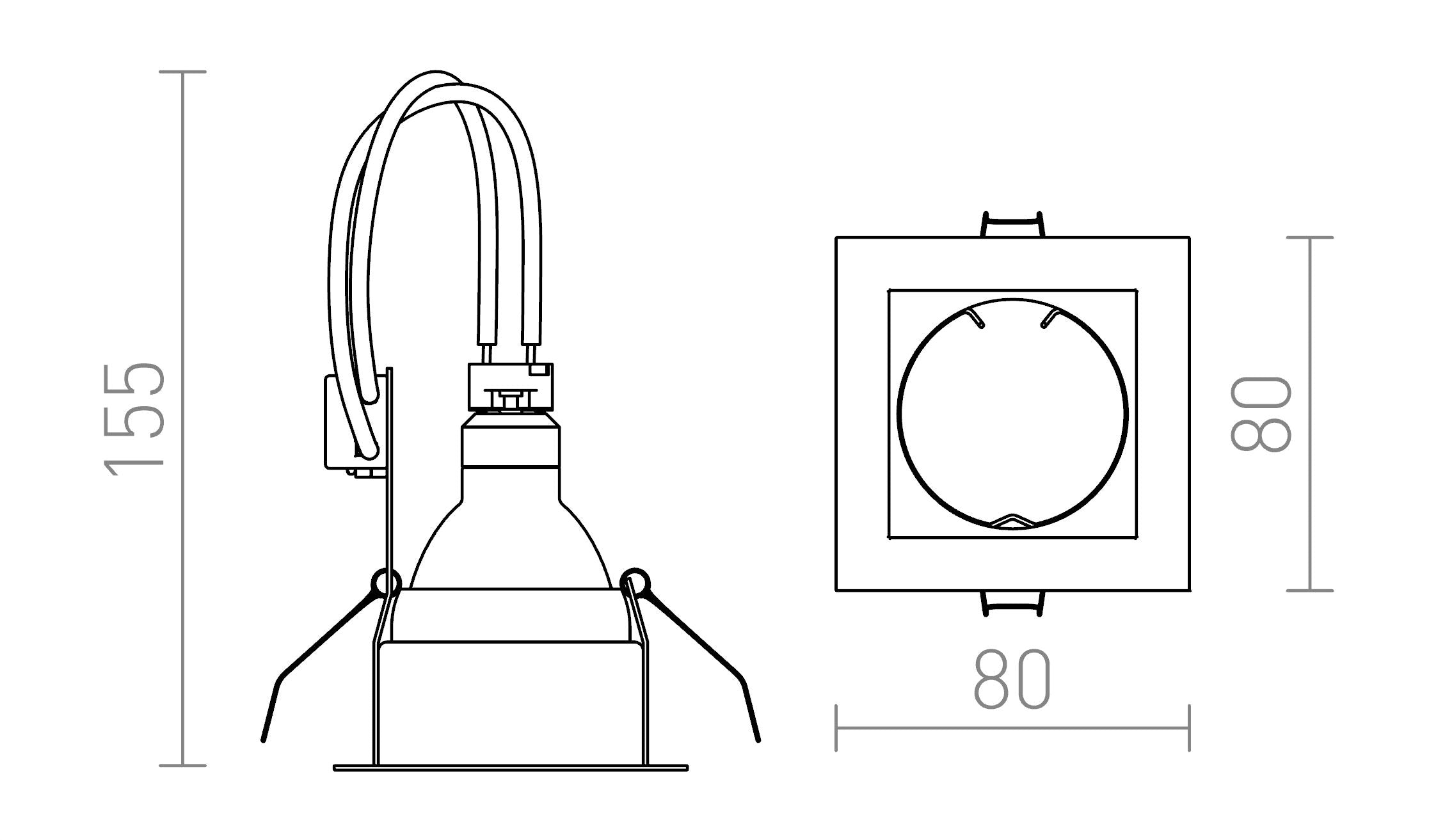 MERIKO GU5,3 fixa lâmpada - Product sketch
