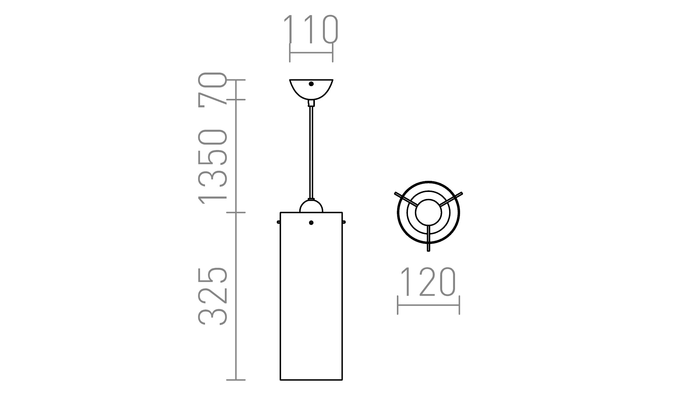 CLAUDIA viseća lampa - Product sketch