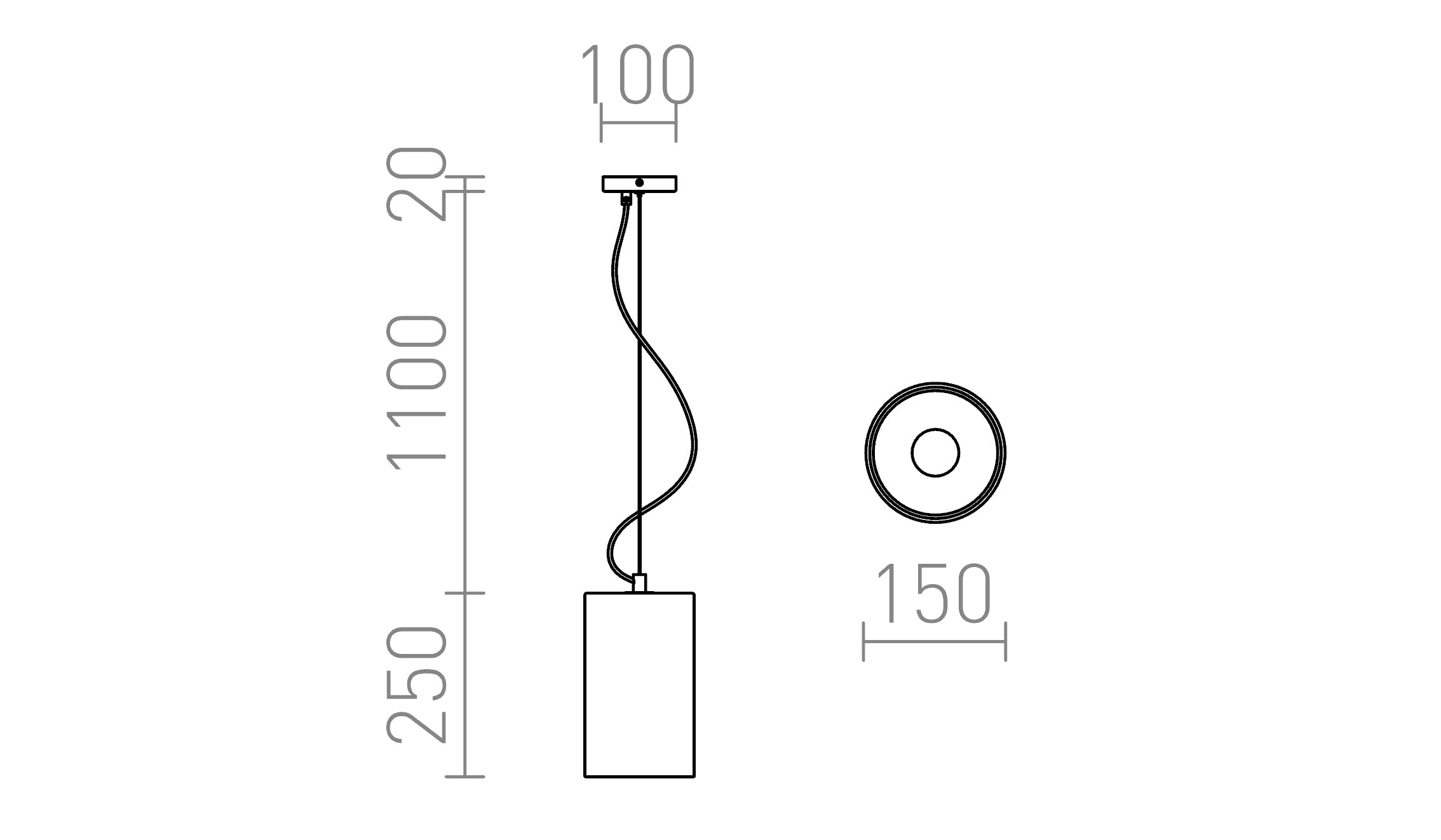 GIO pendel lampa - Product sketch