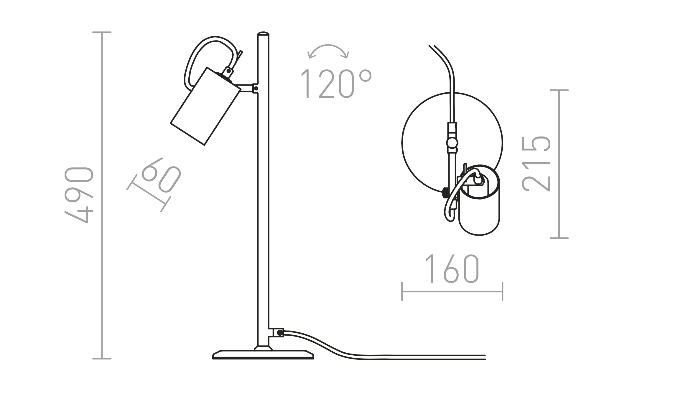 BUGSY de mesa lâmpada - Product sketch