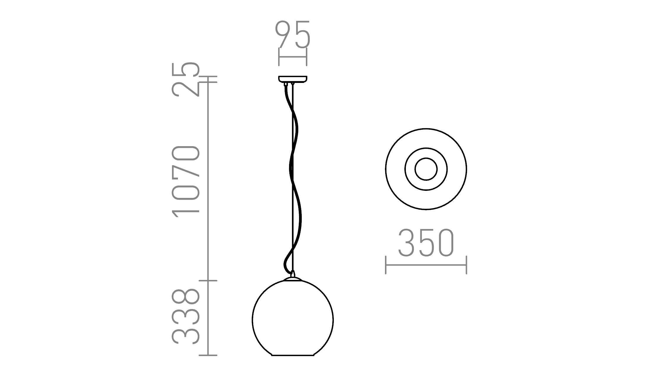 BEAU MONDE 35 wisząca lampa - Product sketch