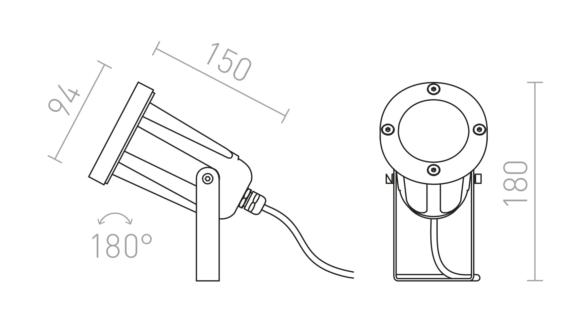HEAVY DUTY refletor exterior - Product sketch