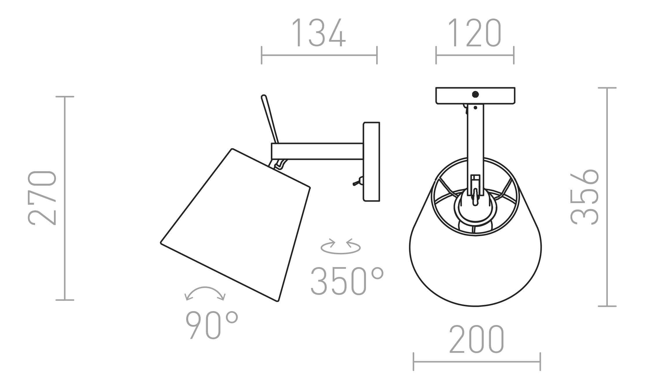 JERSEY wandlamp lamp - Product sketch