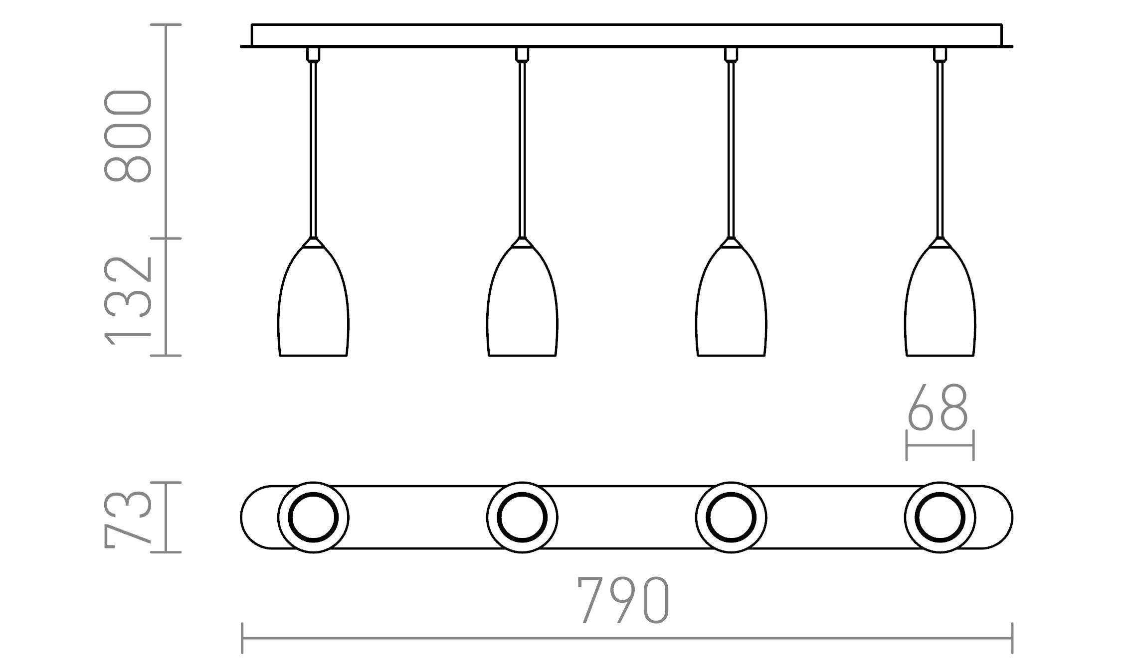 BABADES IV suspenso lâmpada - Product sketch