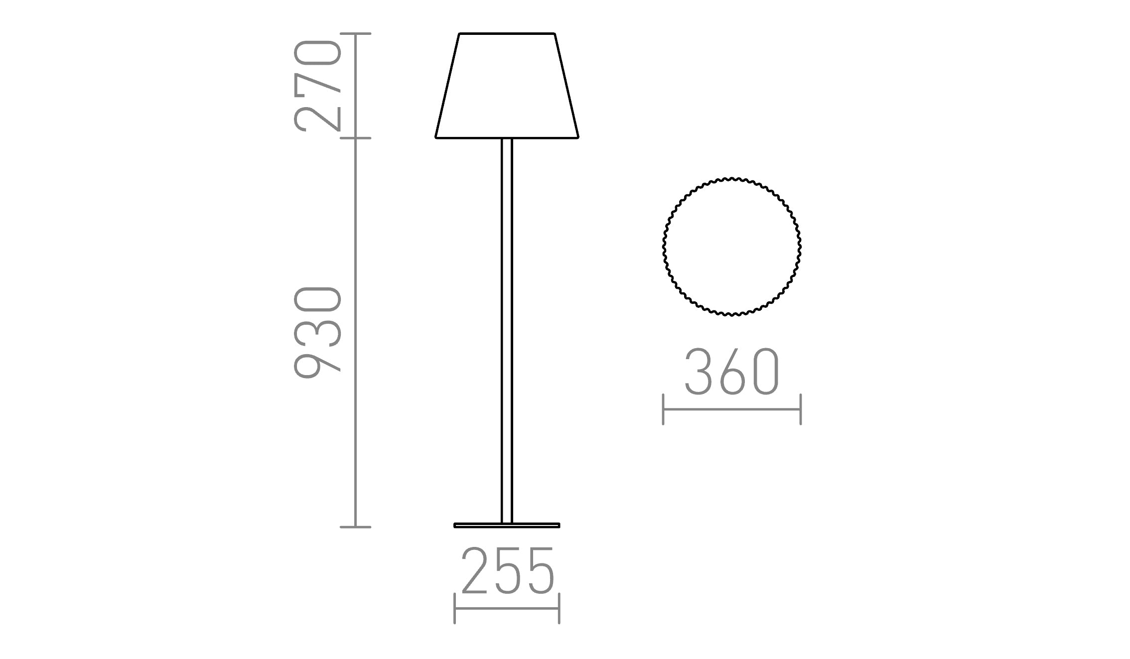BOSANOVA 120 golvlampa lampa - Product sketch