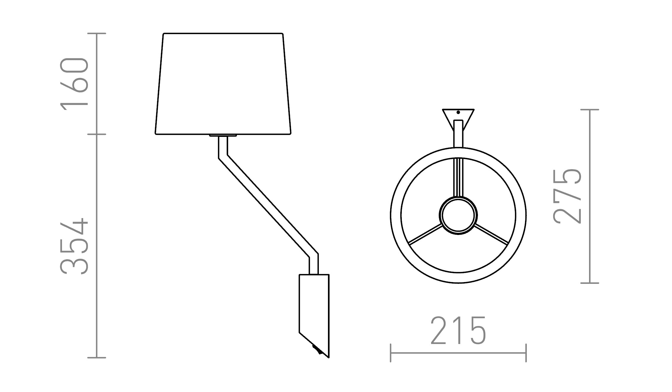 SHARP na parede lâmpada - Product sketch