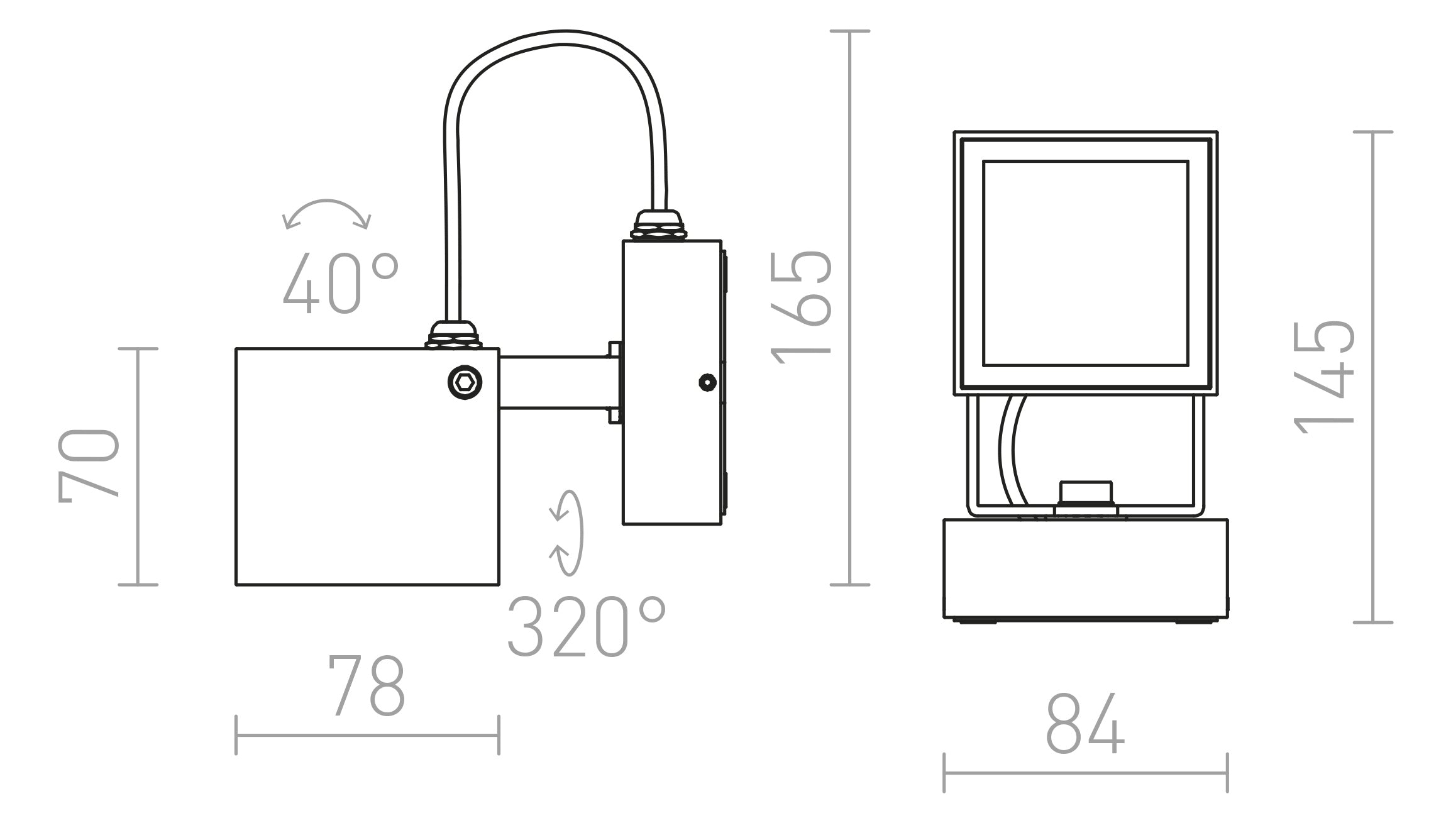 BORA стенна лампа - Product sketch