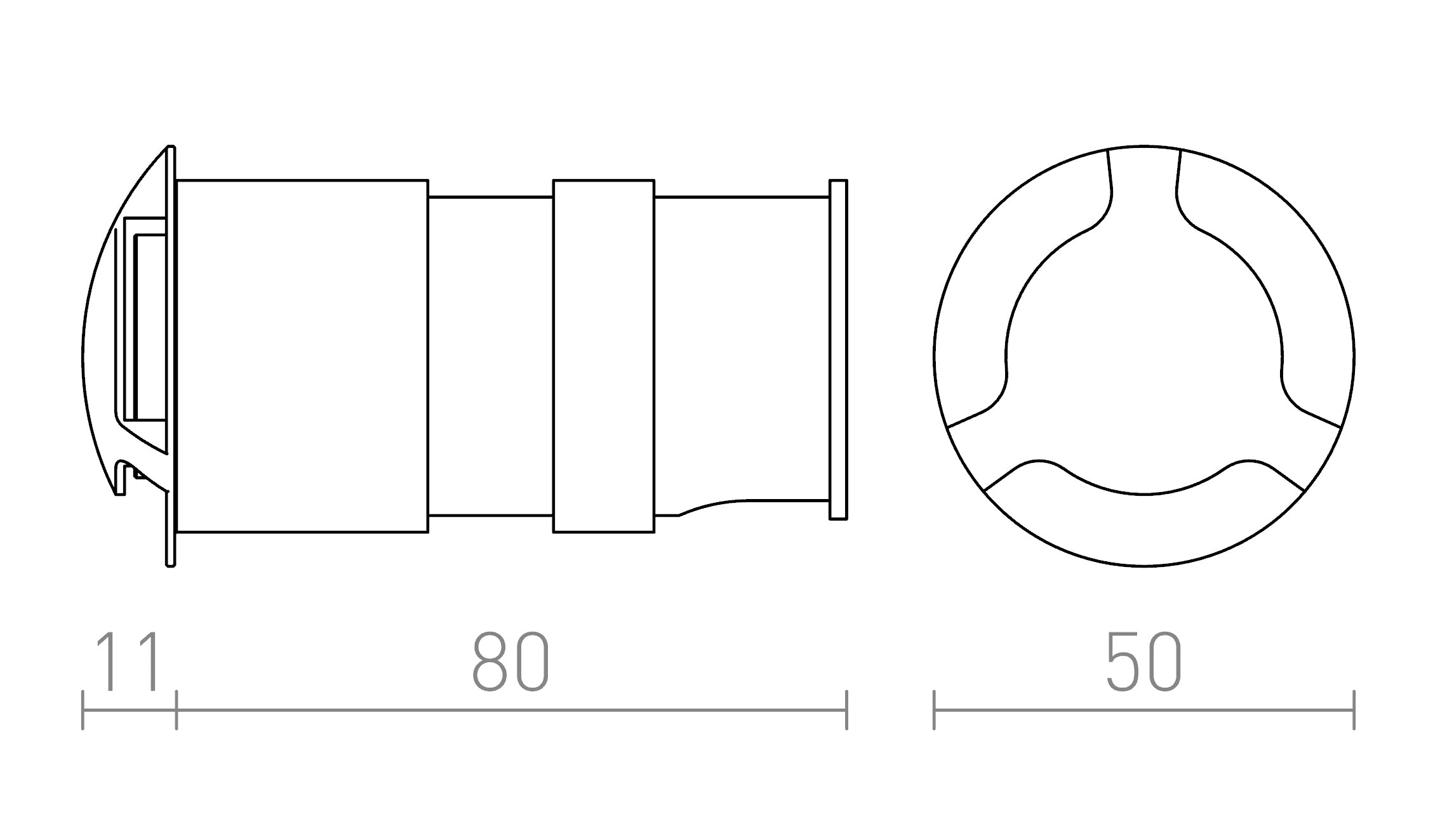 KICK III încastrat lampă - Product sketch