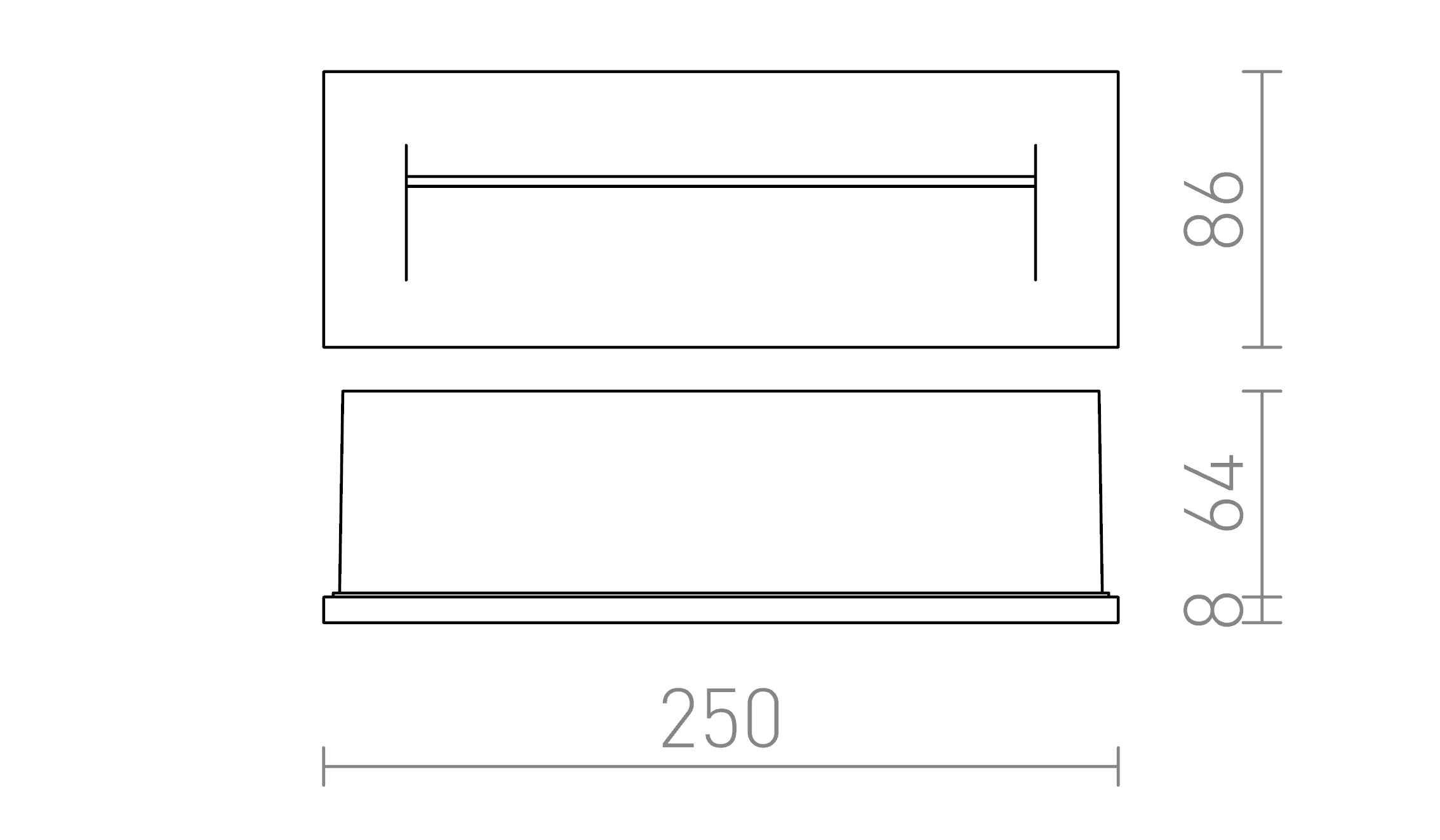 RASQ empotrada al muro - Product sketch