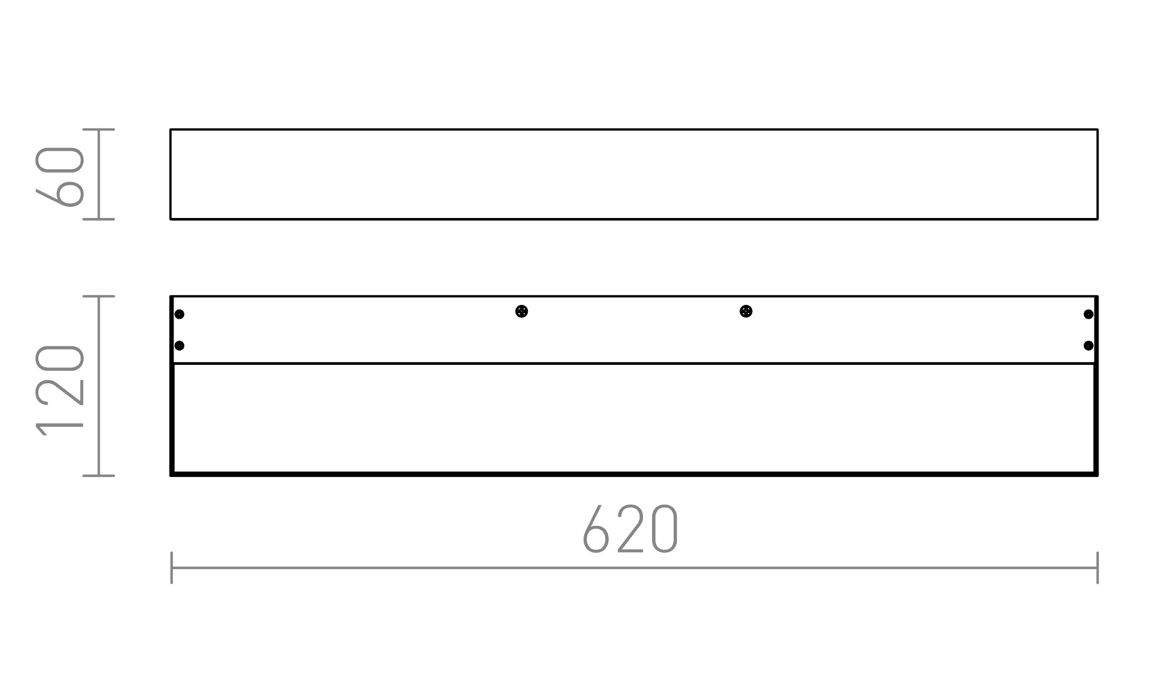 PRIO LED 62 Επιτοίχιος λαμπτήρας - Product sketch