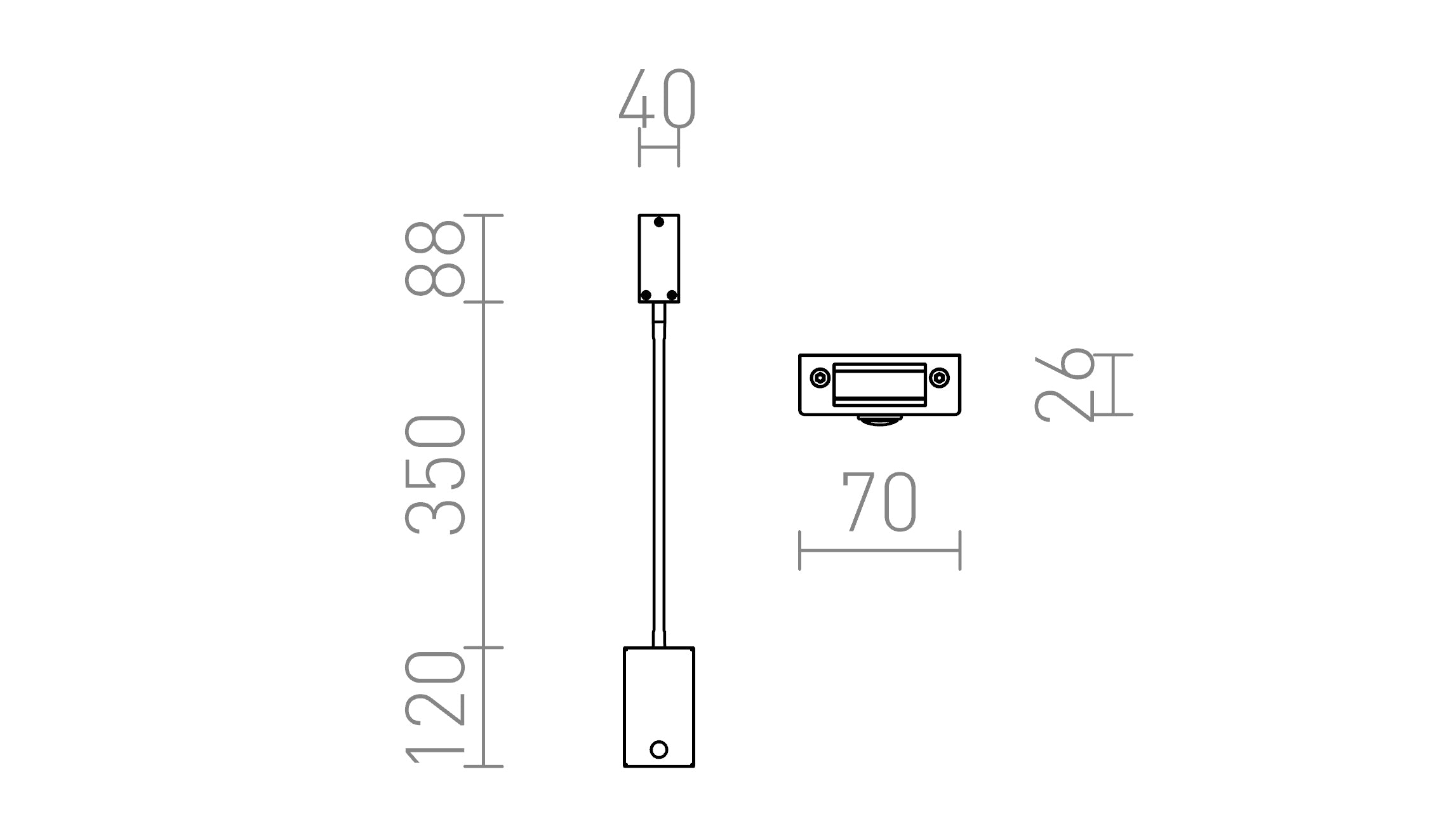FRISCO W na parede lâmpada - Product sketch