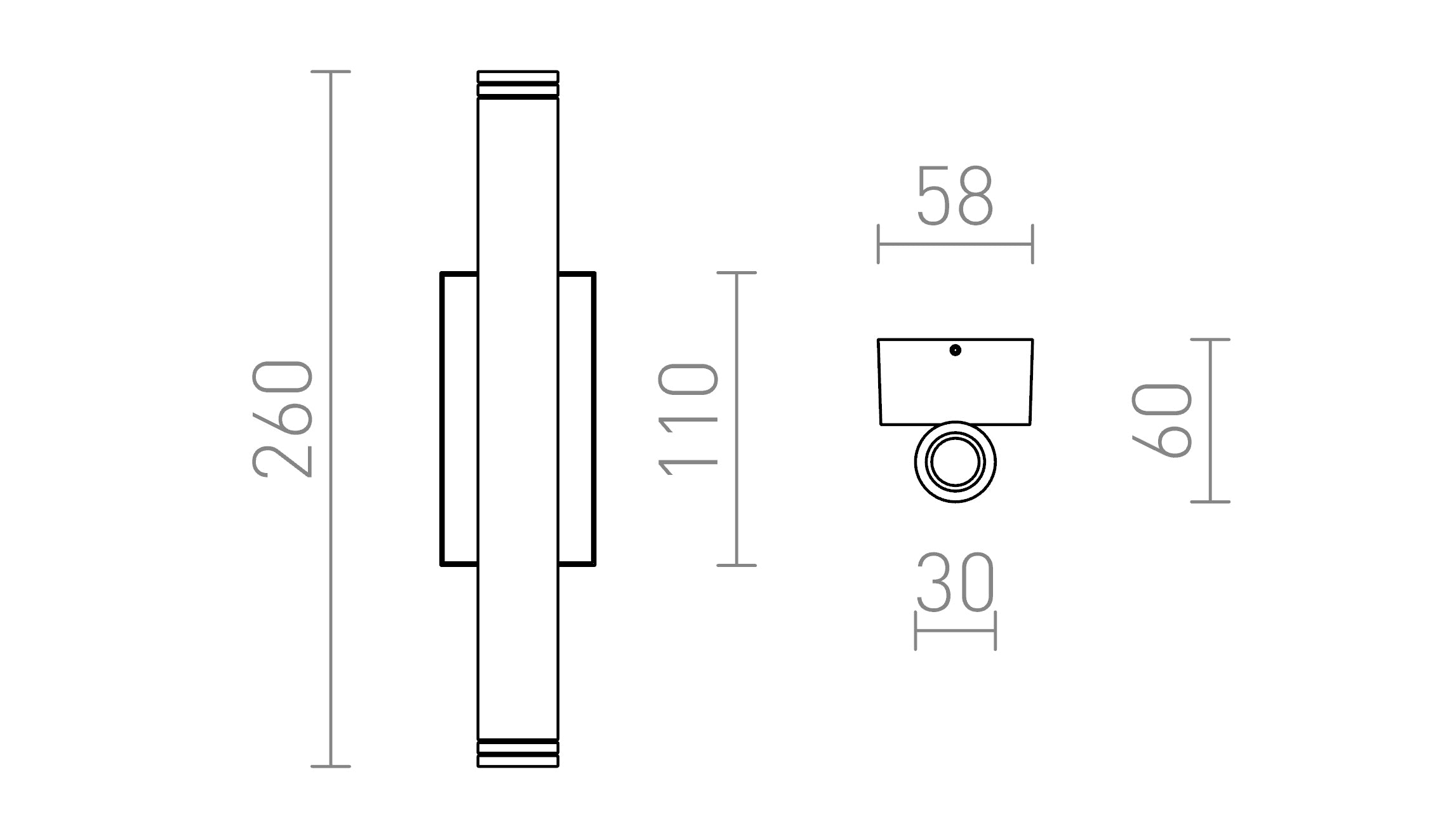ZANE na parede lâmpada - Product sketch