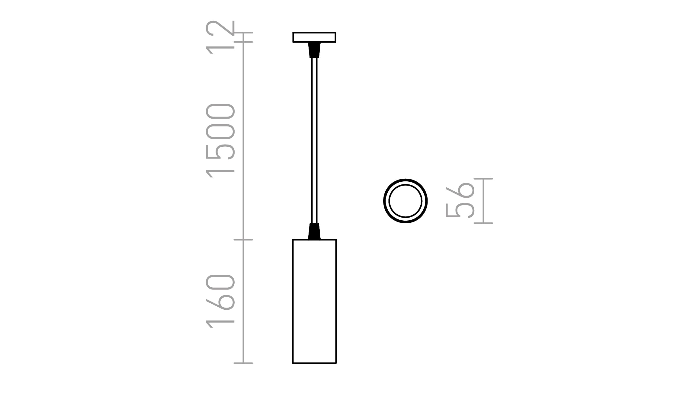 MAVRO suspenso lâmpada - Product sketch