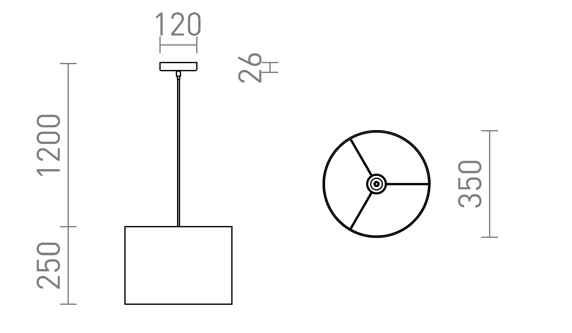 FANCY 35/25 wisząca lampa - Product sketch
