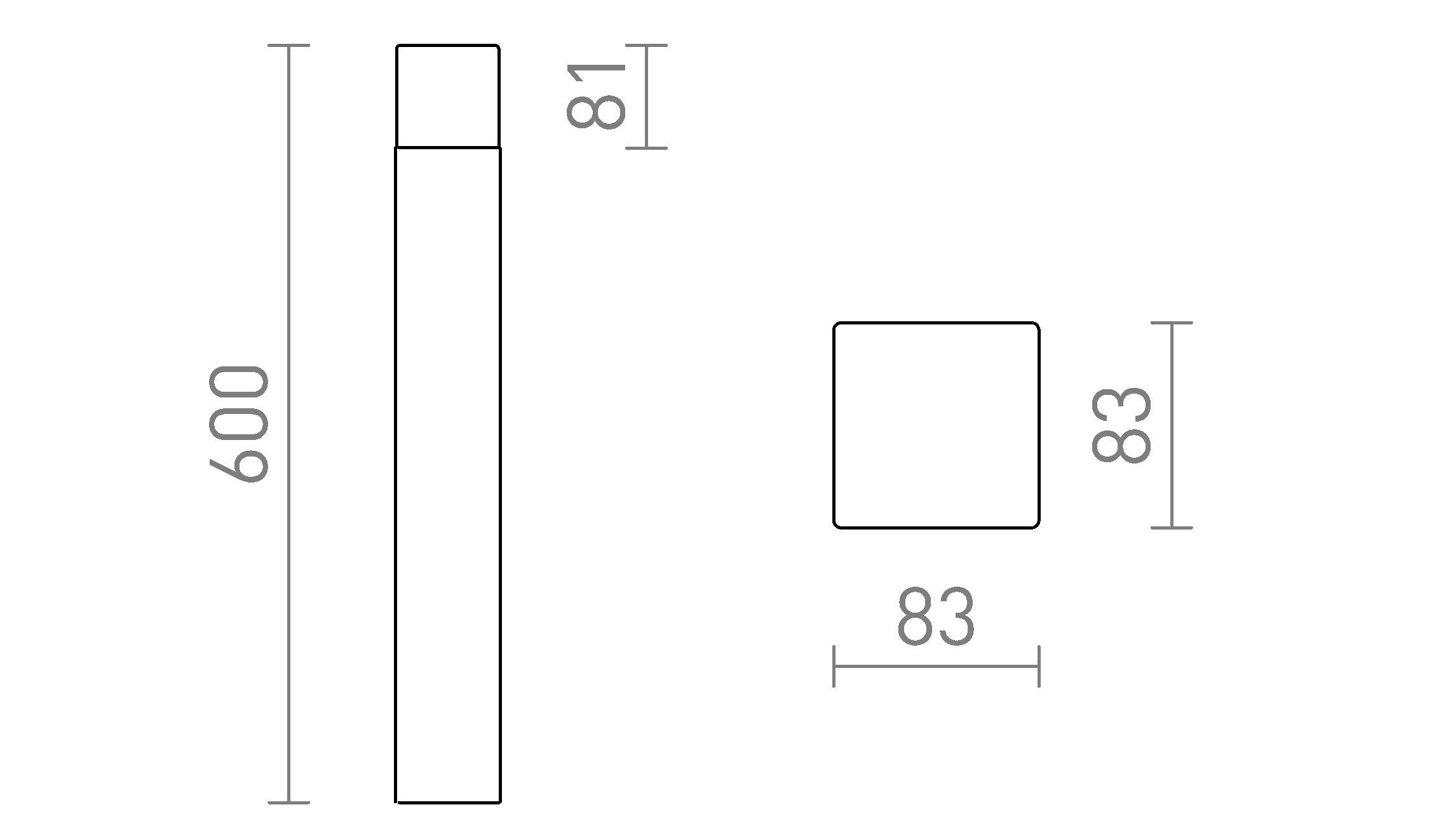 CLYDE 60 vertical lâmpada - Product sketch