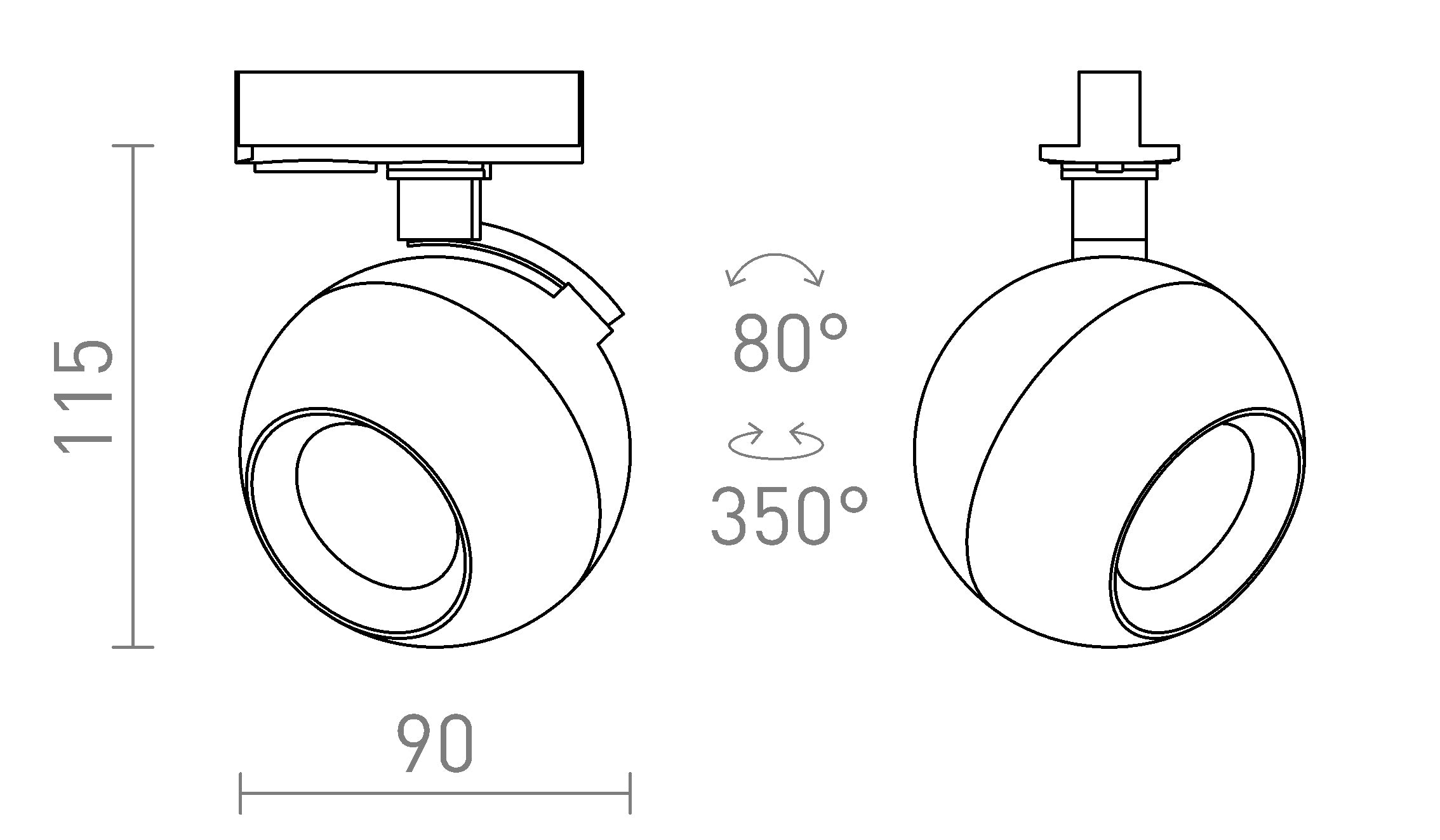 SIENA DIMM pentru șină cu 1-circuit - Product sketch