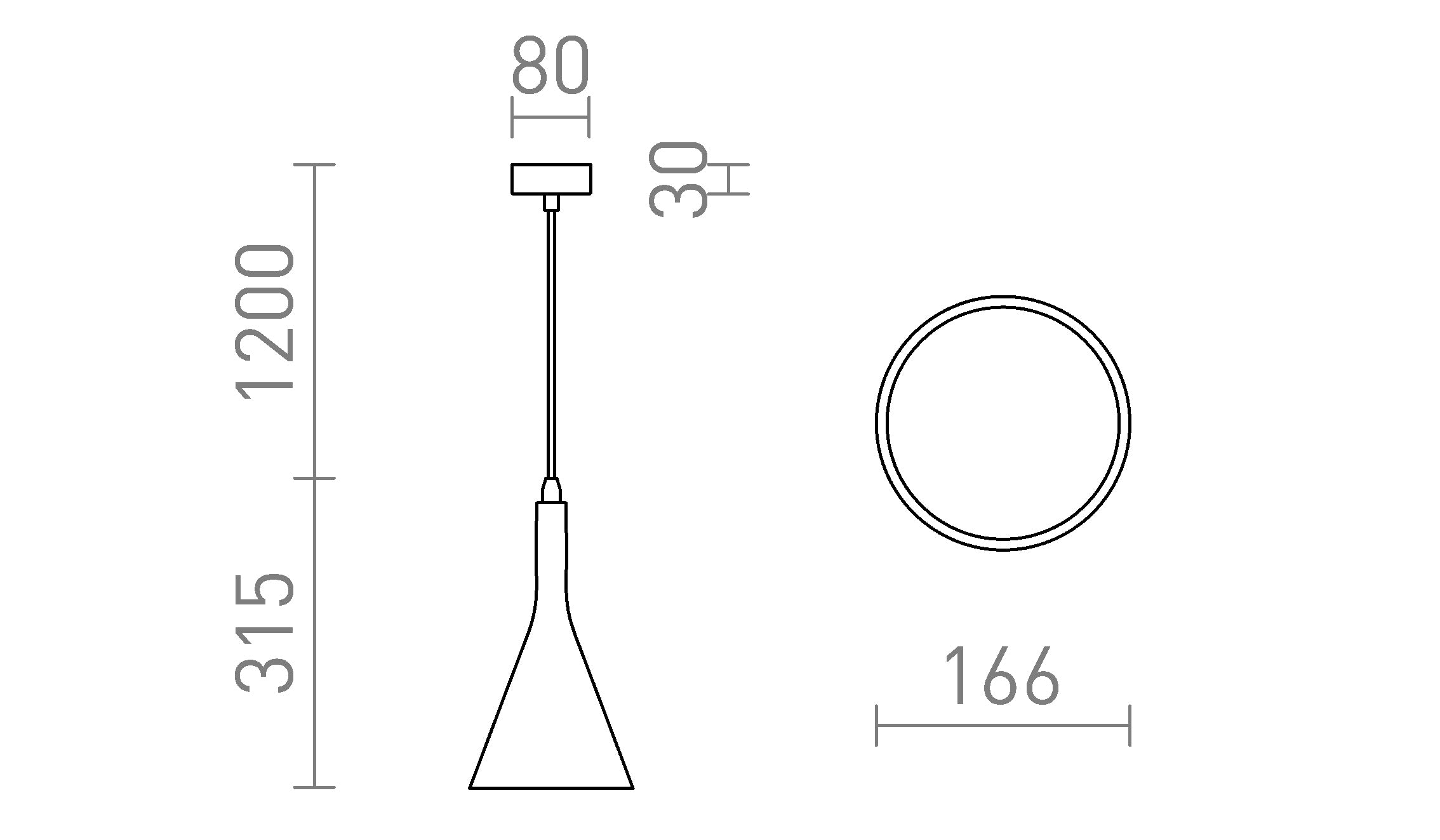 ELLA viseča lampa - Product sketch