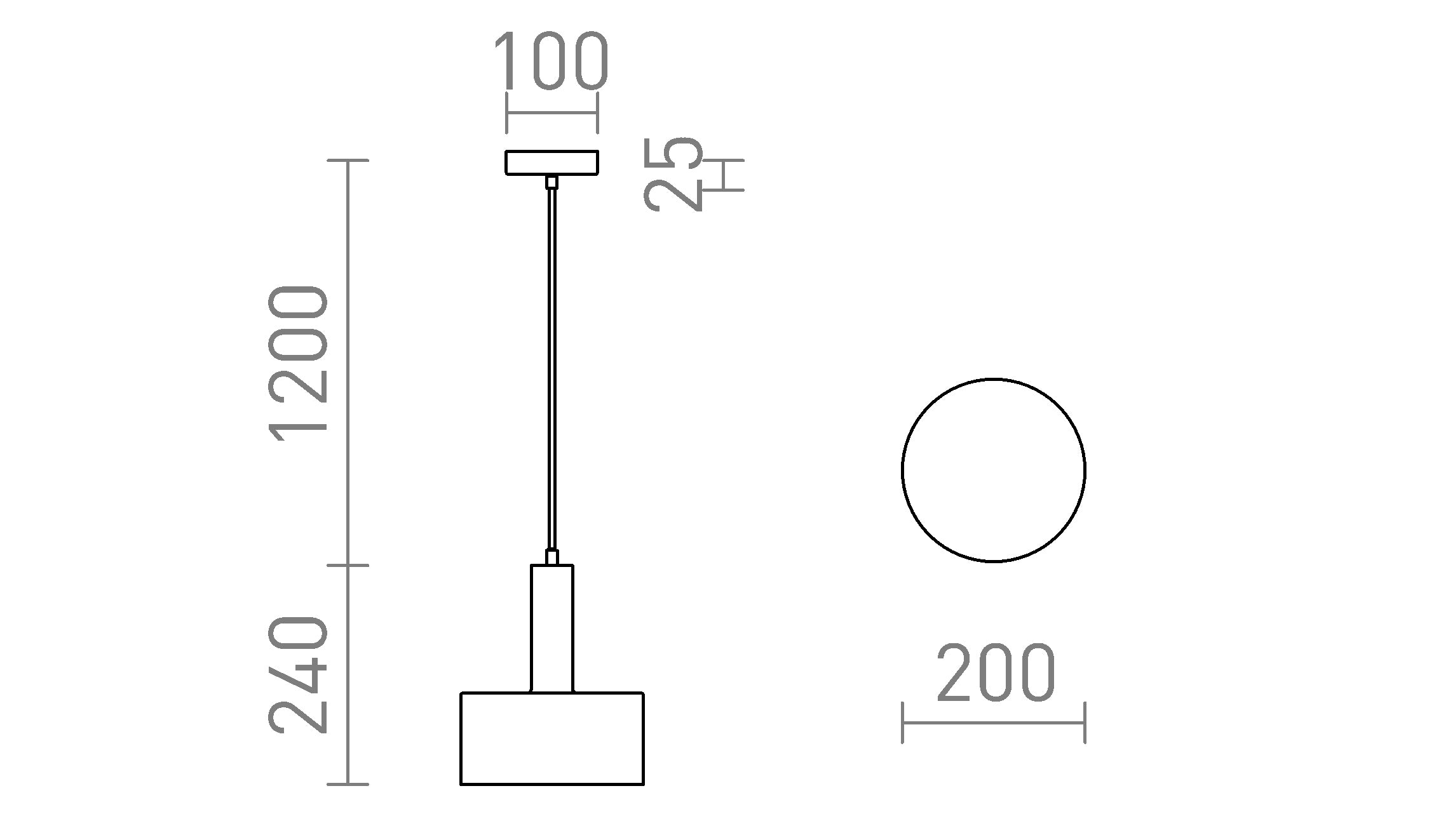 GIULIA 20 závesná lampa - Product sketch