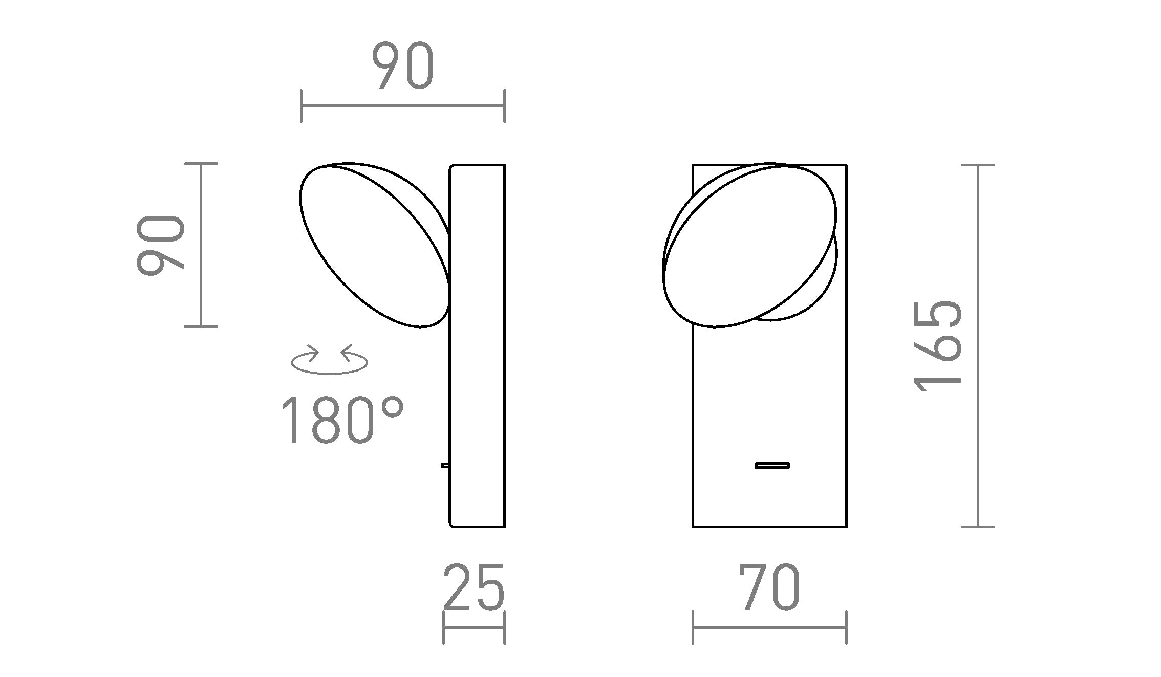 ELISEO Επιτοίχιος λαμπτήρας - Product sketch