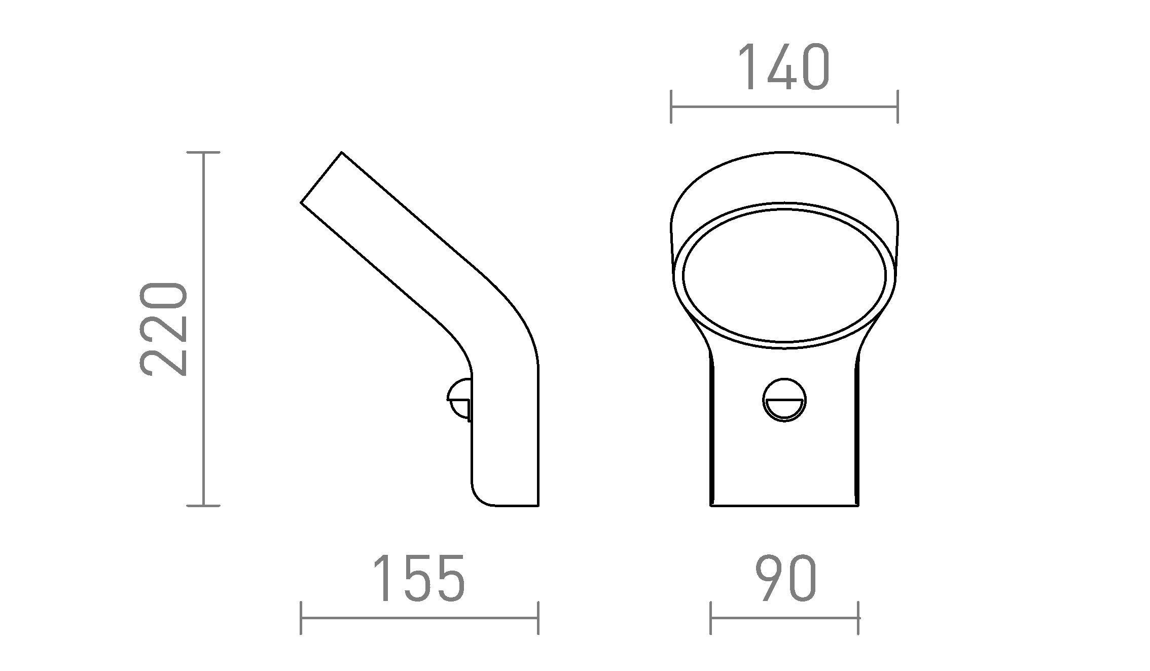 ELIA PIR stenska lampa - Product sketch