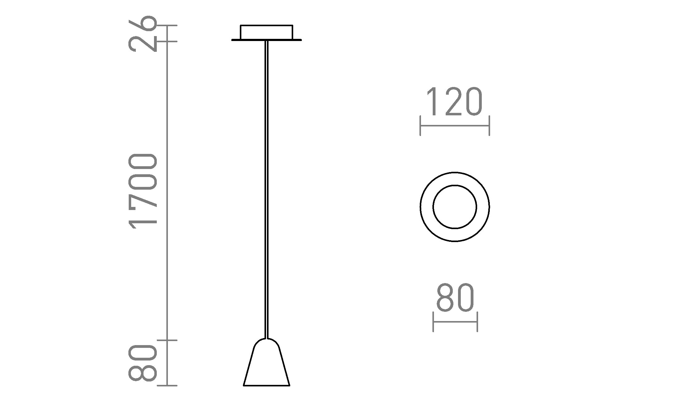 STIG pendel lampa - Product sketch