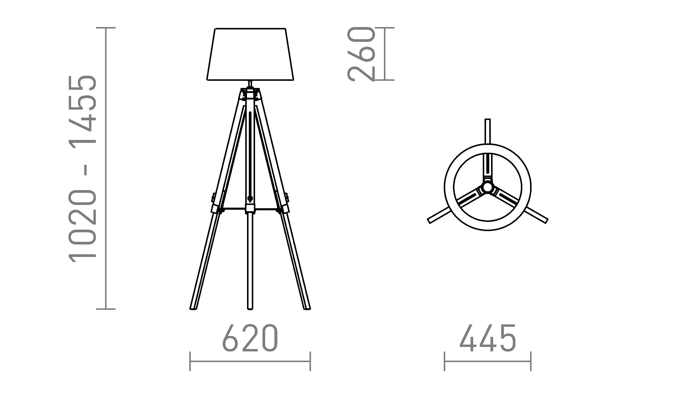 ALVIS/RIDICK de pé lâmpada - Product sketch
