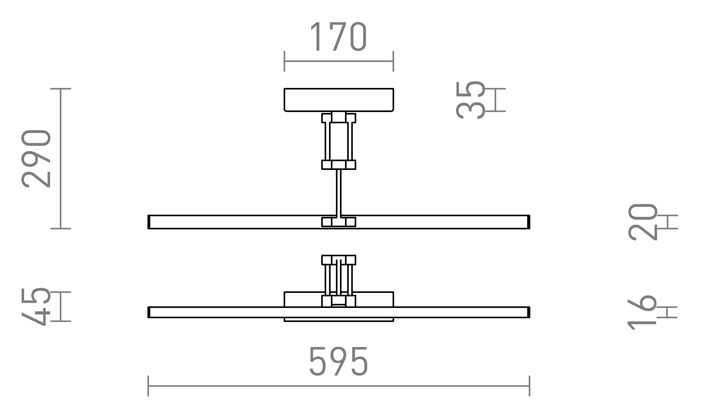 FRIDA 60 da parete lampada - Product sketch