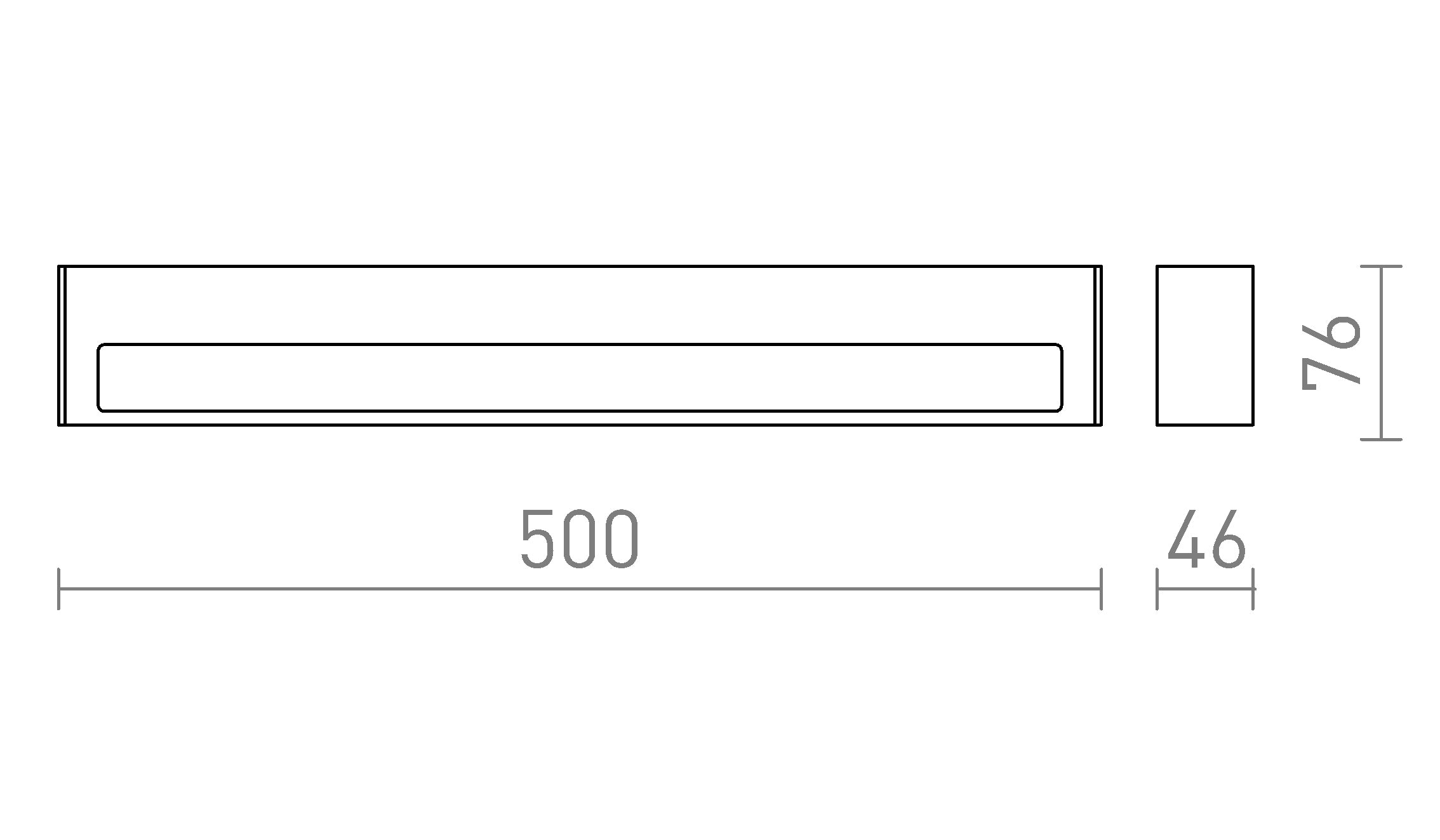 ASTER 50 nástenná lampa - Product sketch