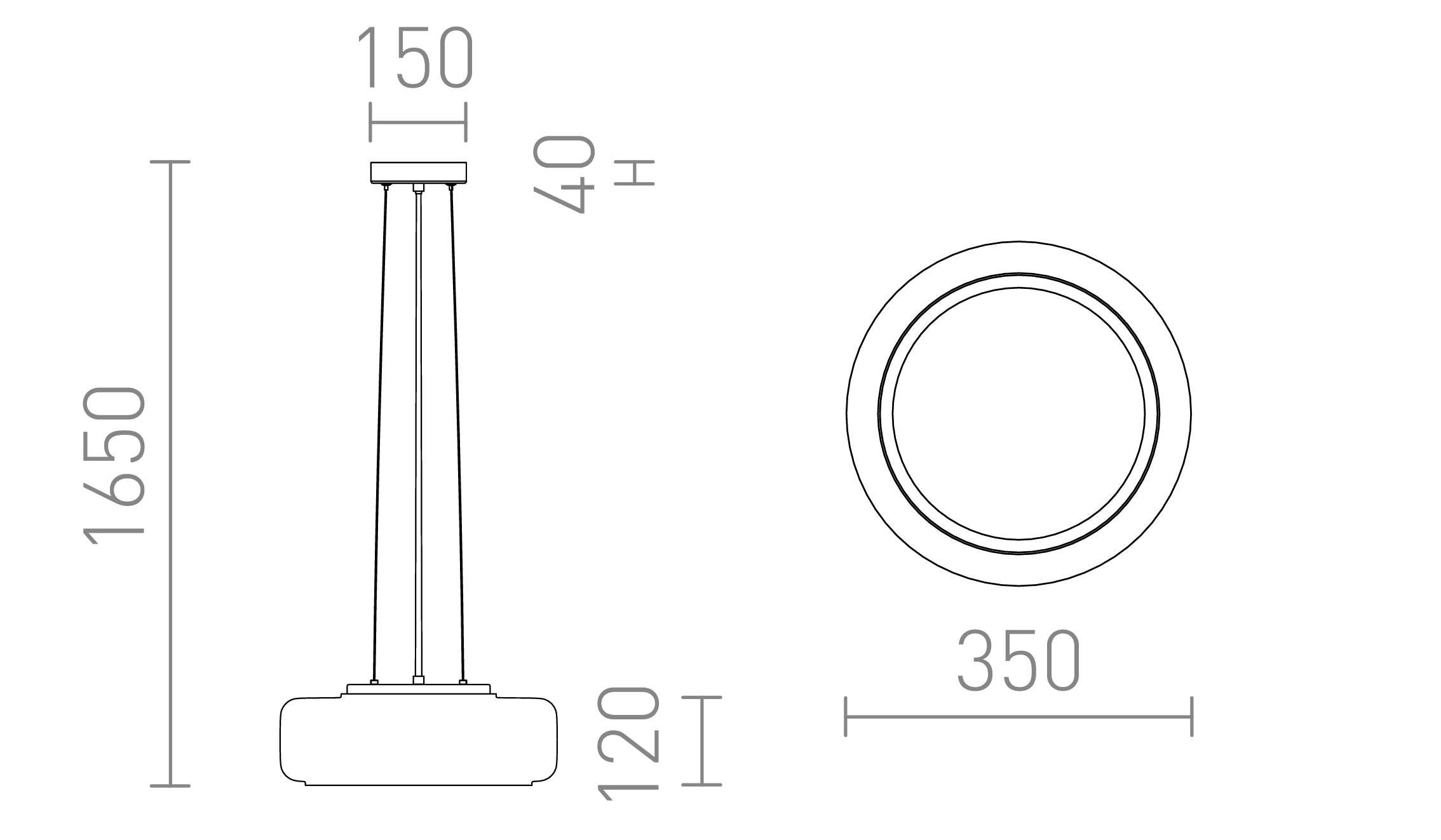 NAOMI 35 suspenso lâmpada - Product sketch