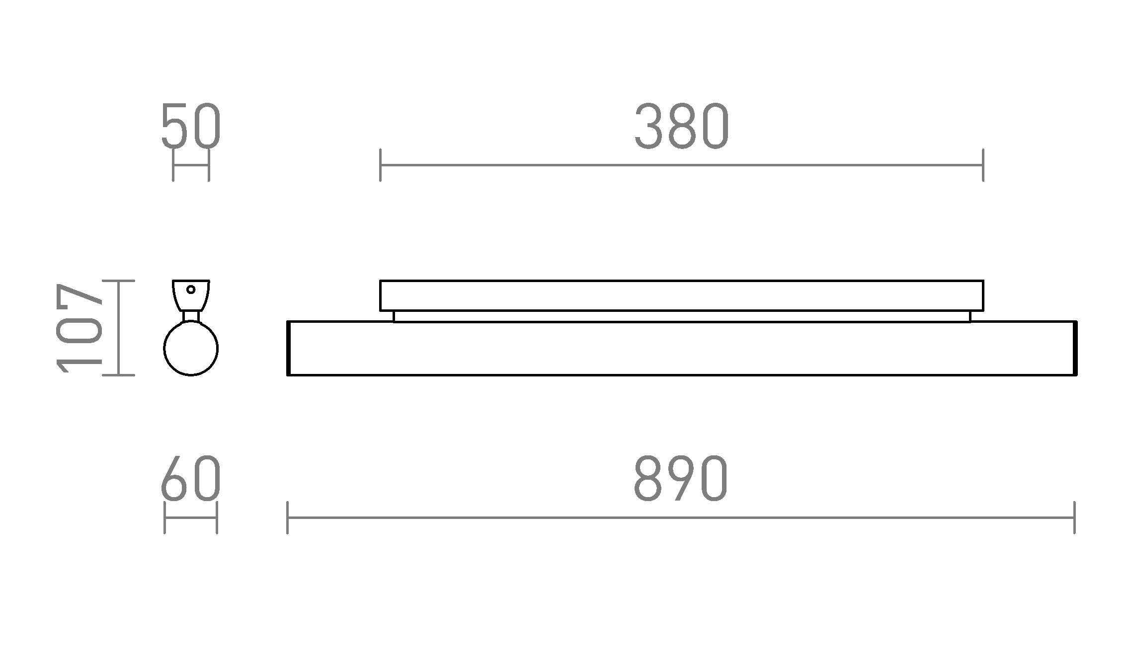 RIVIER LED 89 stenska lampa - Product sketch