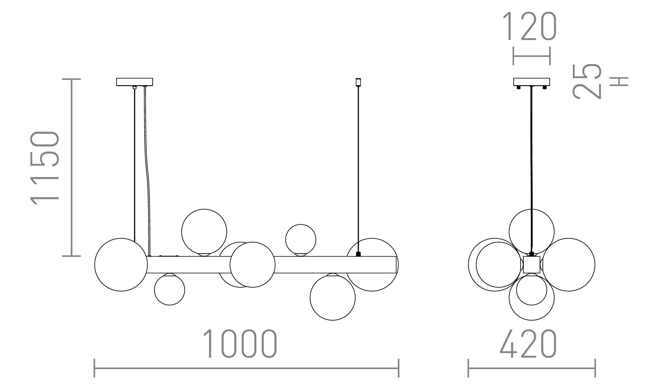 KASSANDRA suspenso lâmpada - Product sketch