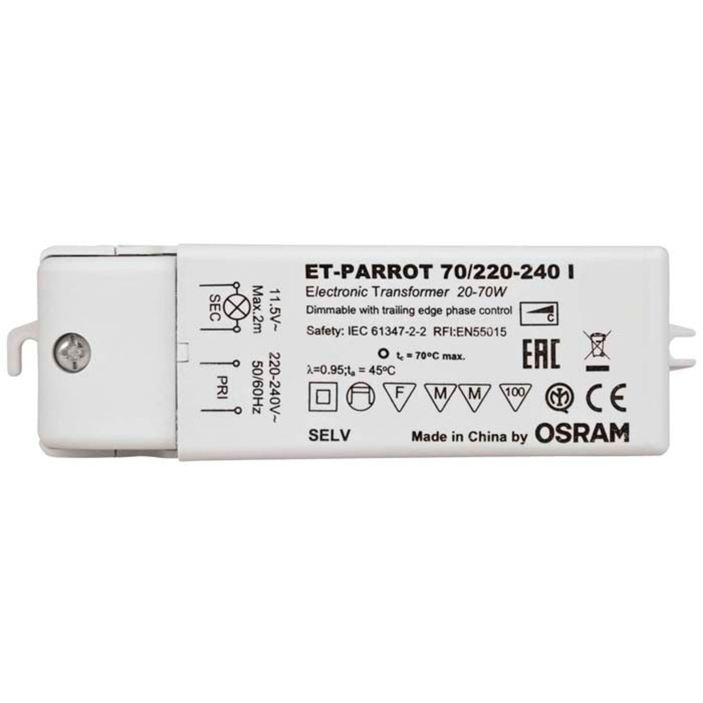 RENDL lighting accessorie TRAFO 20-70W 12V AC DIMM 12V 70W G13002 2