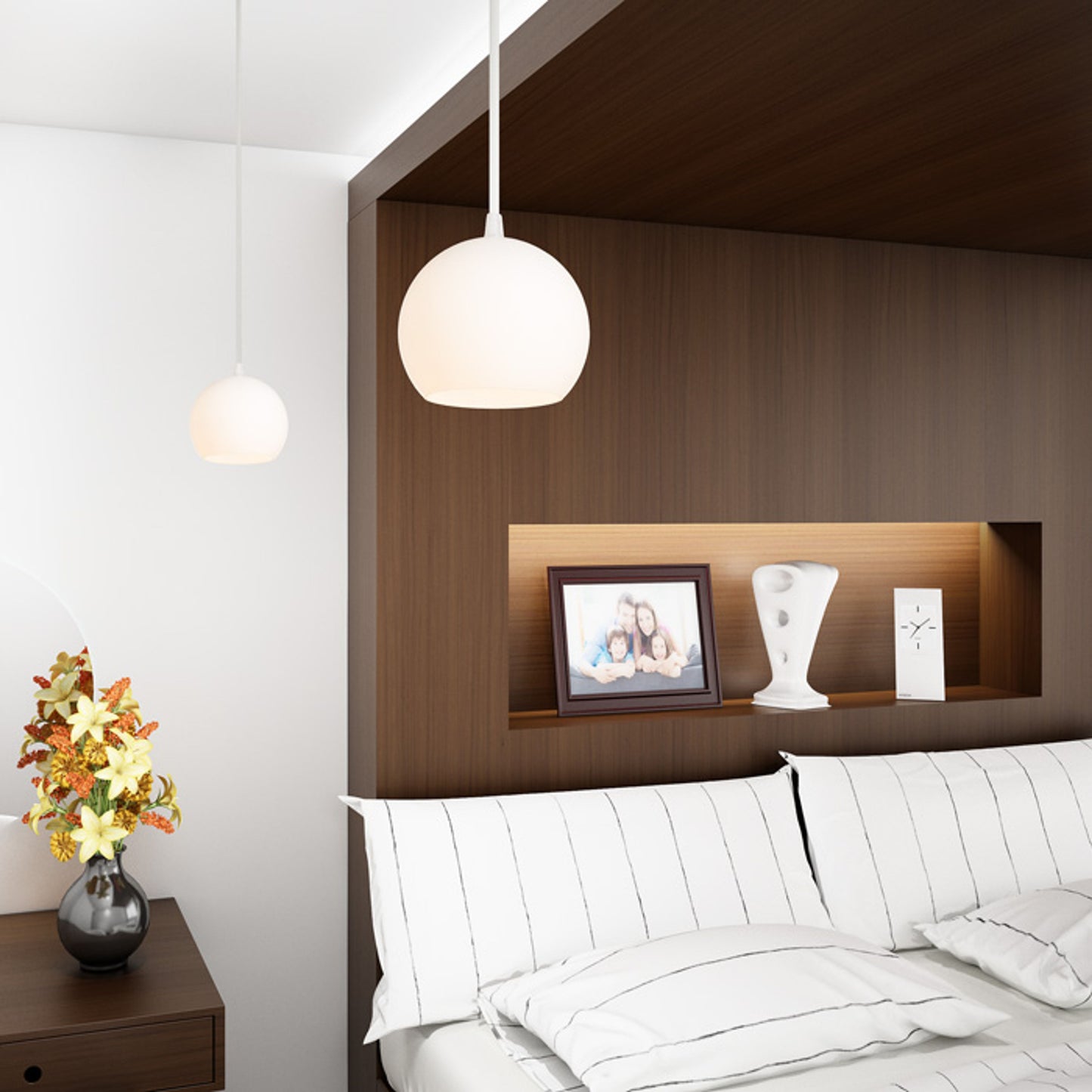 RENDL pendant lamp COPA pendant opal-colored glass 230V LED E27 11W R11823 4