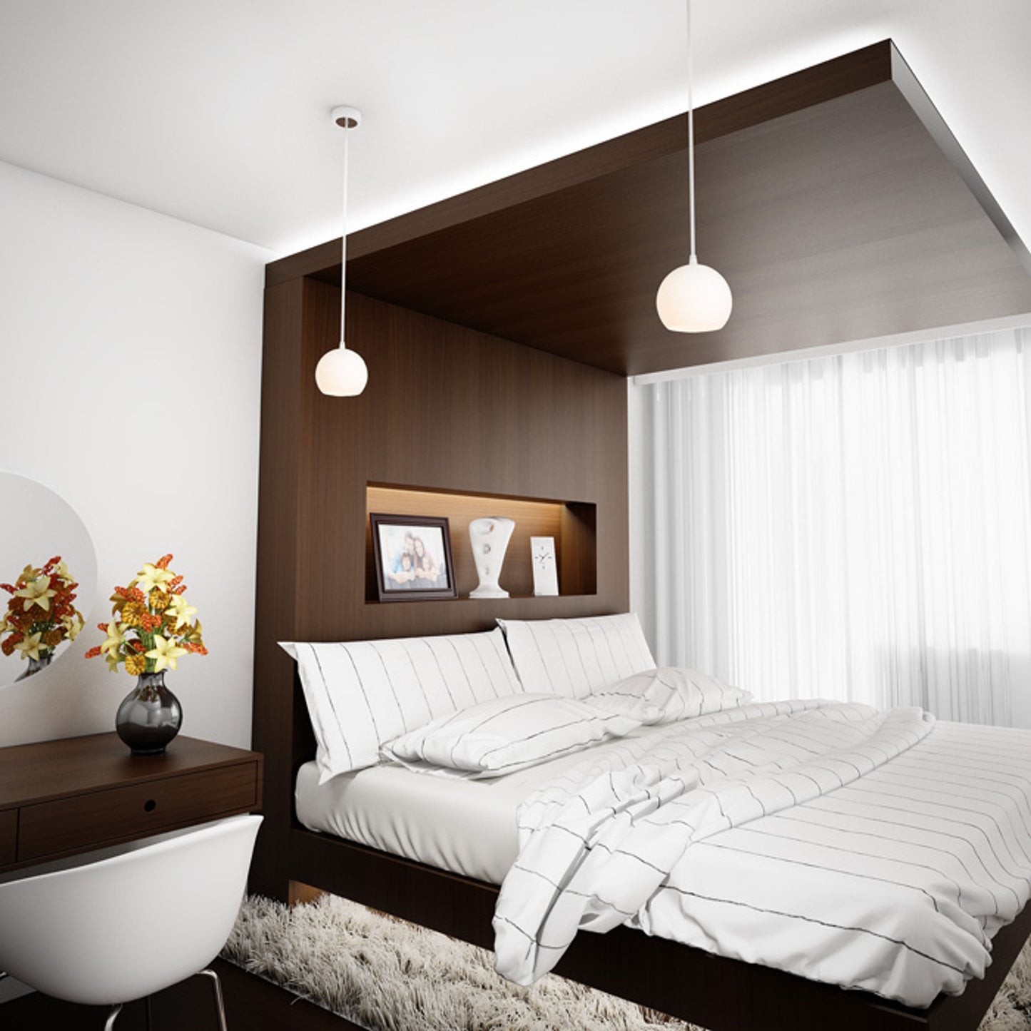 RENDL pendant lamp COPA pendant opal-colored glass 230V LED E27 11W R11823 6