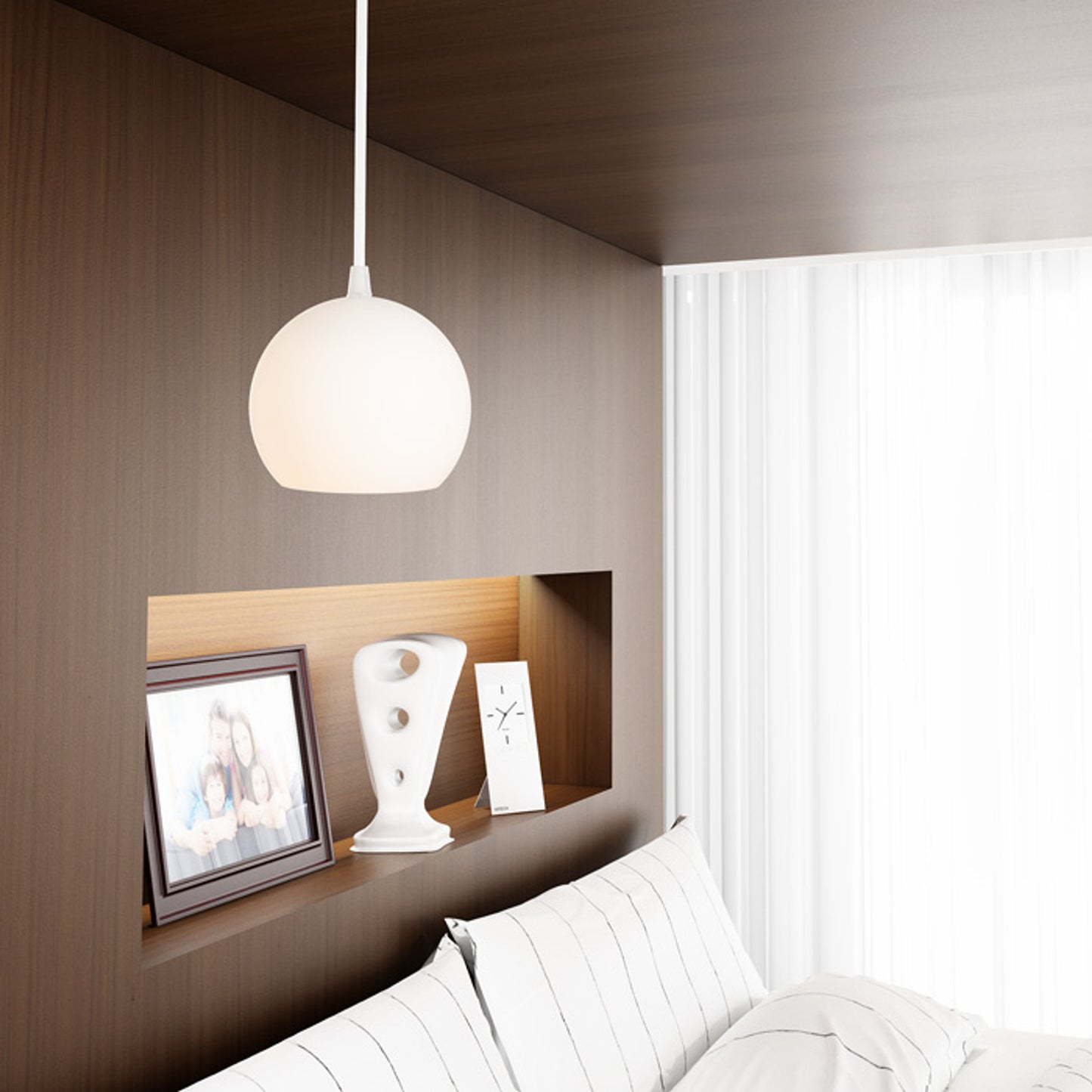 RENDL pendant lamp COPA pendant opal-colored glass 230V LED E27 11W R11823 8