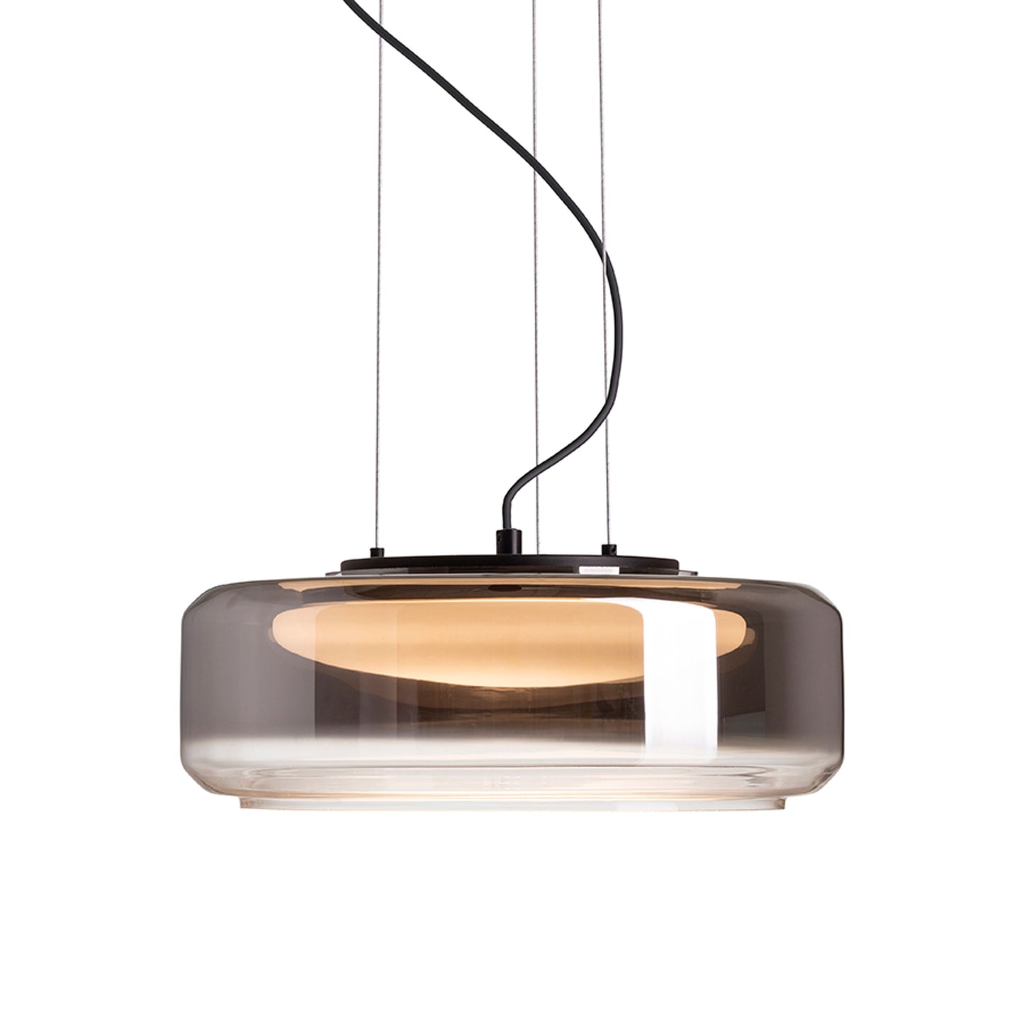 RENDL pendant lamp NAOMI 35 pendant smoke-colored glass/frosted glass/black 230V LED 18W 3000K R14400 2