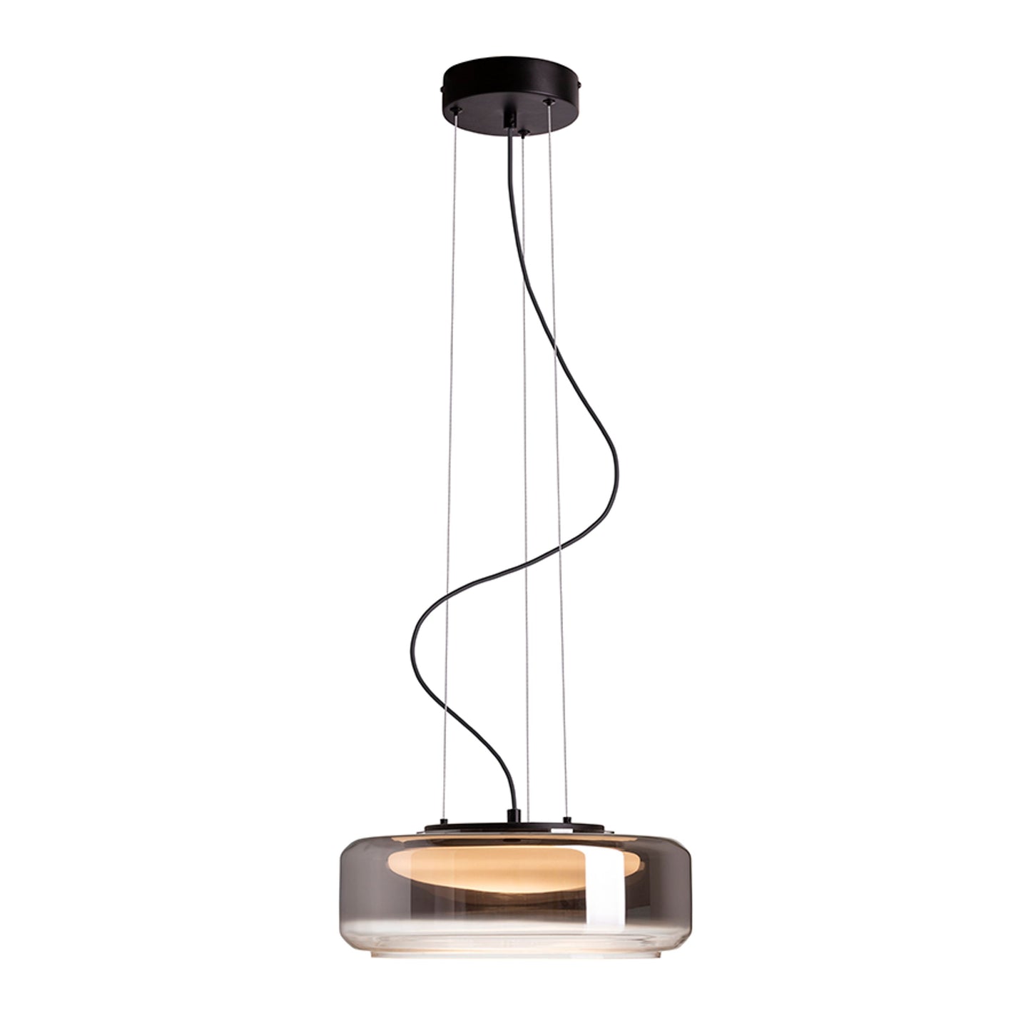 RENDL pendant lamp NAOMI 35 pendant smoke-colored glass/frosted glass/black 230V LED 18W 3000K R14400 5