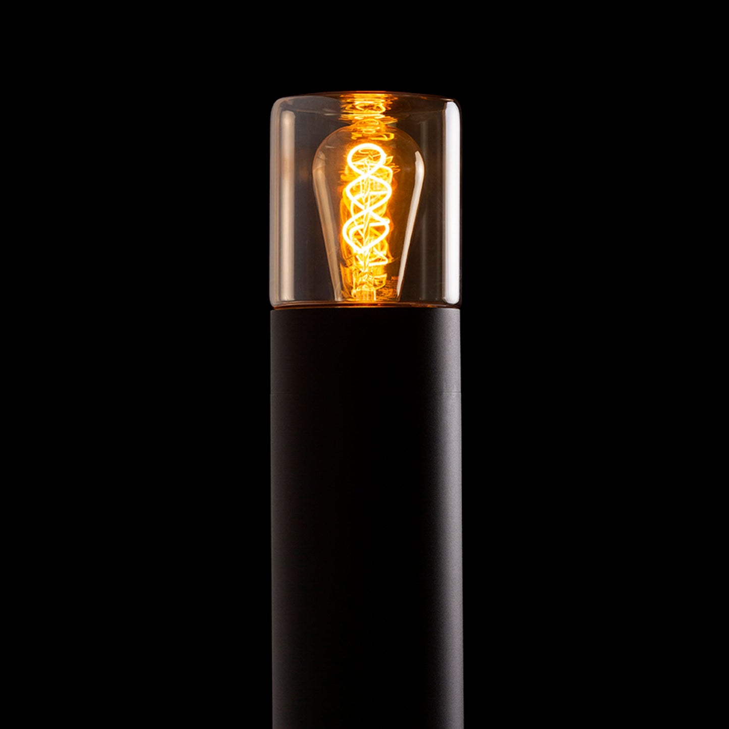 RENDL outdoor lamp QUINN 60 floor black amber-colored glass 230V LED E27 11W IP54 R14497 3