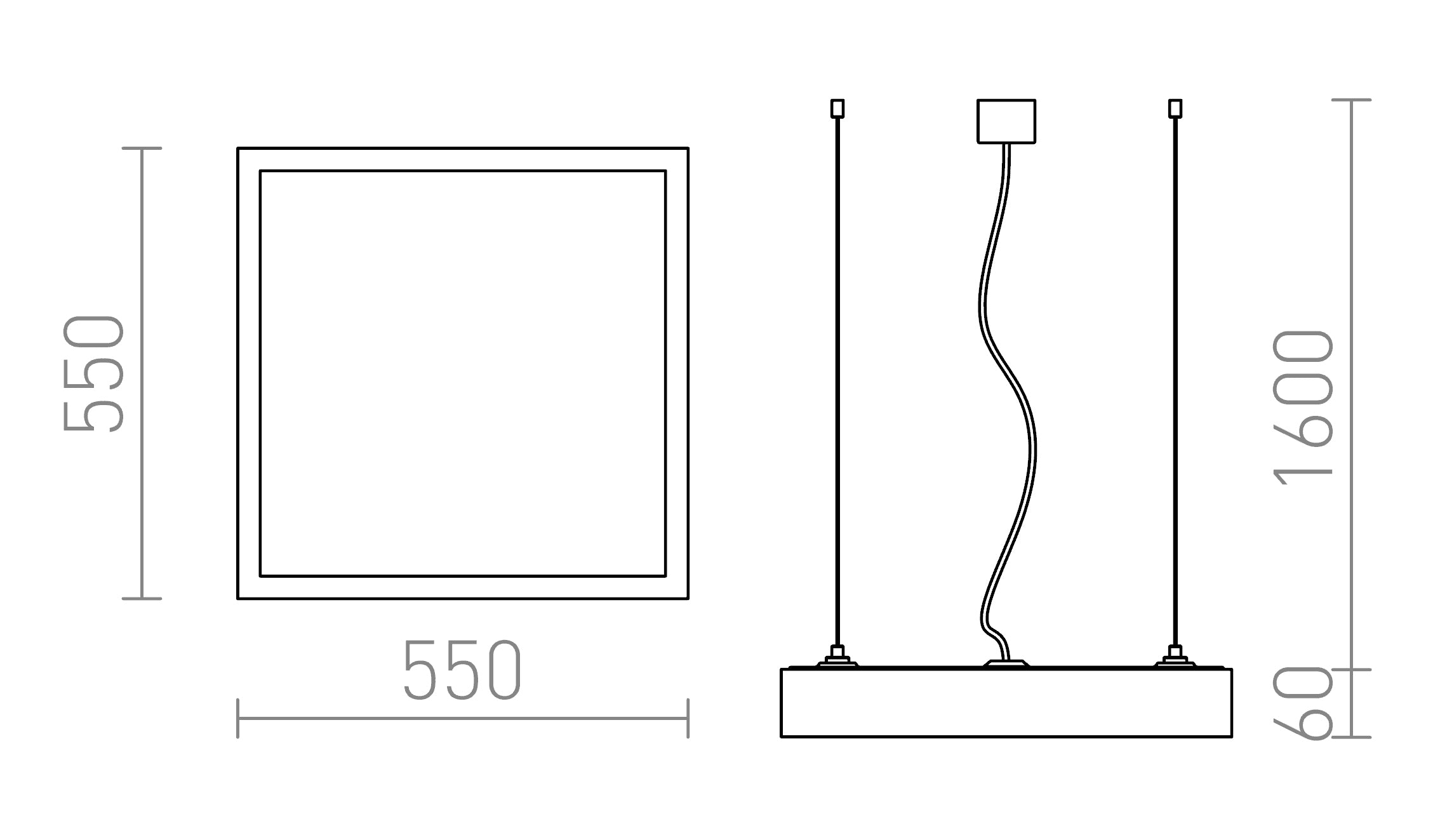STRUCTURAL SUSPENSO 55X55 - Product sketch