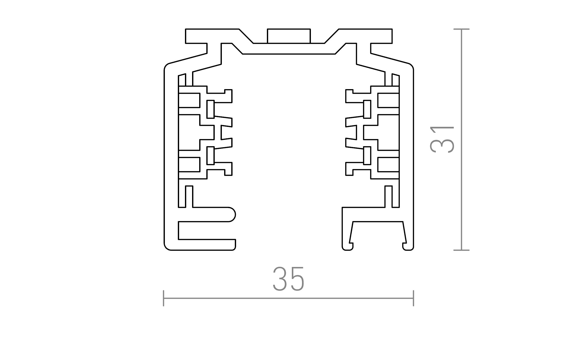 EUTRAC CALHA 1M - Product sketch