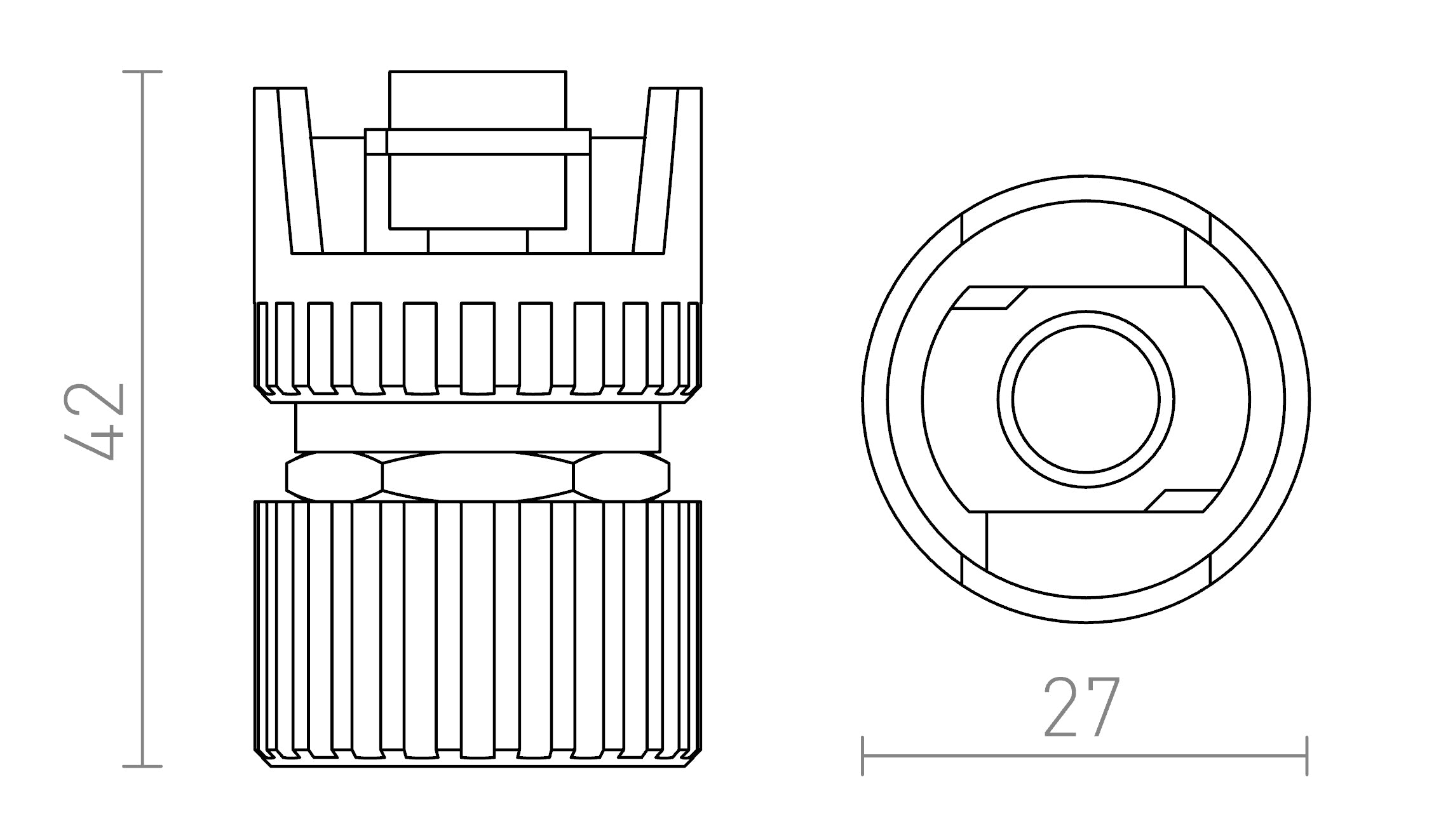 ADAPTADOR MECÂNICO EUTRAC - Product sketch