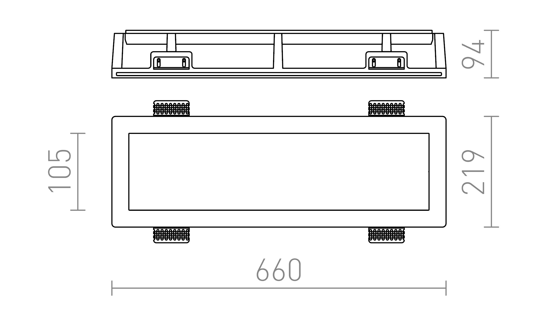 TRAFFIC FRAMELESS oblongo lâmpada - Product sketch