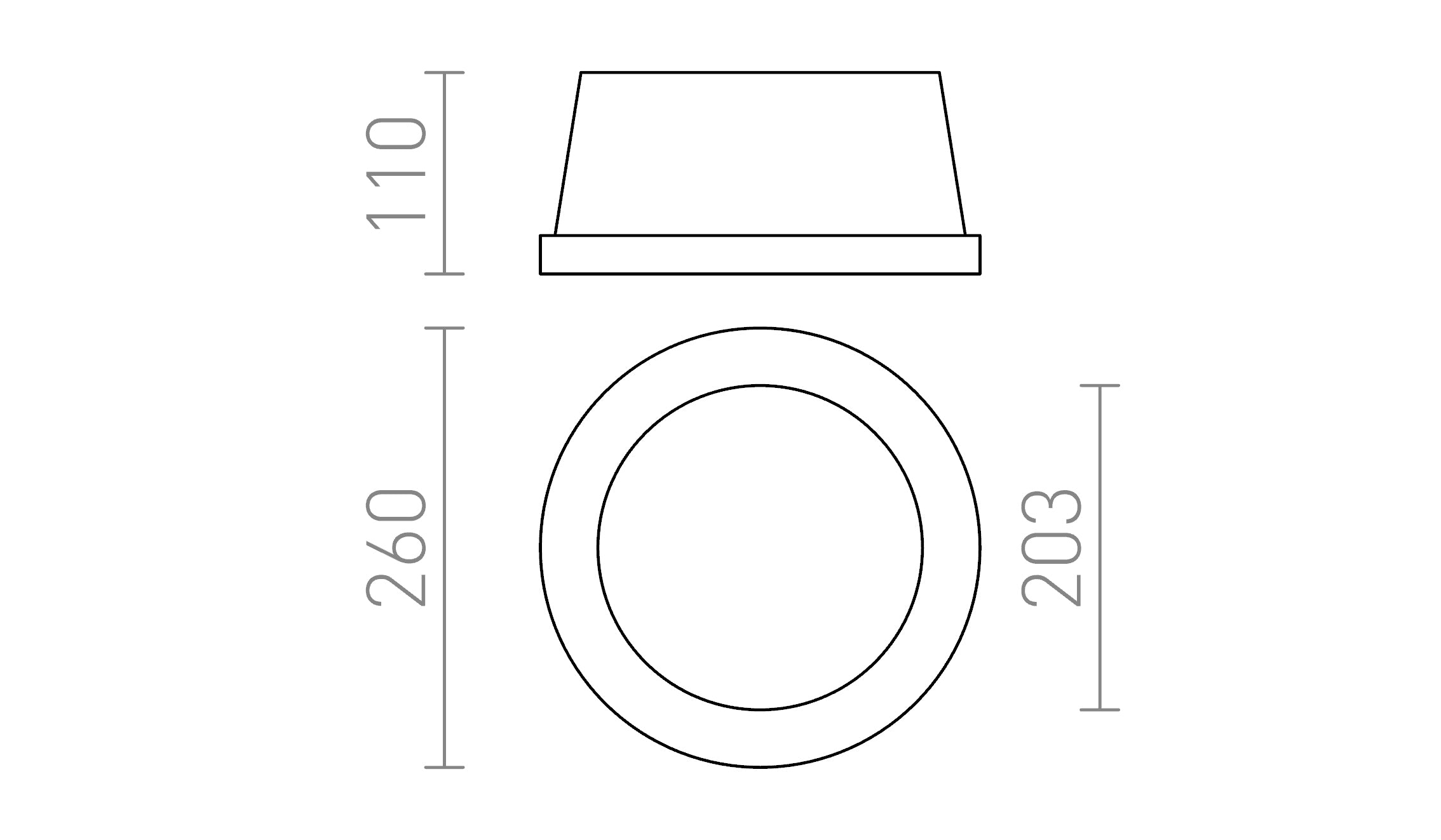 MIA R embutida lâmpada - Product sketch