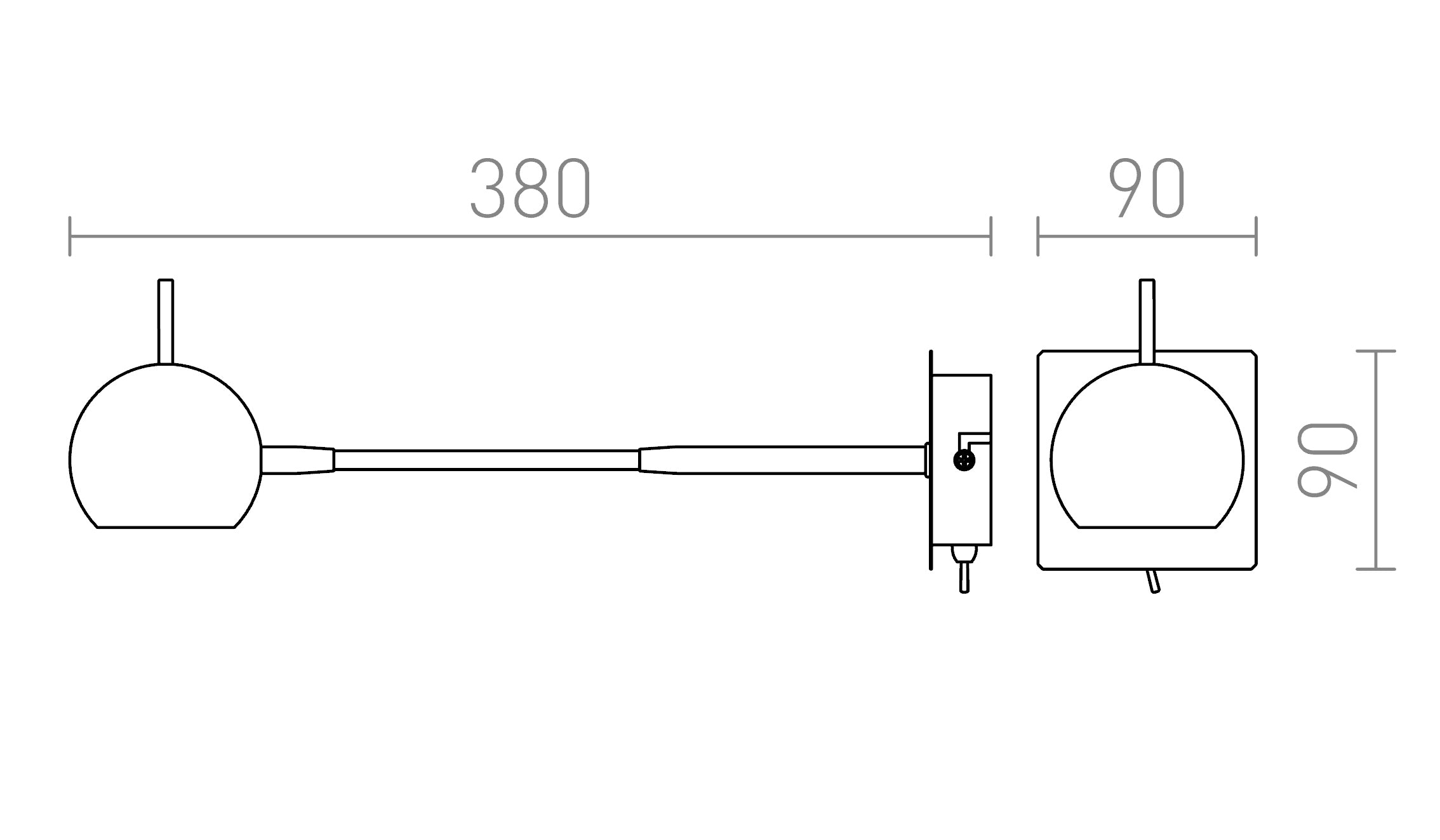 GLOSSY EM BRAÇO ARTICULADO - Product sketch