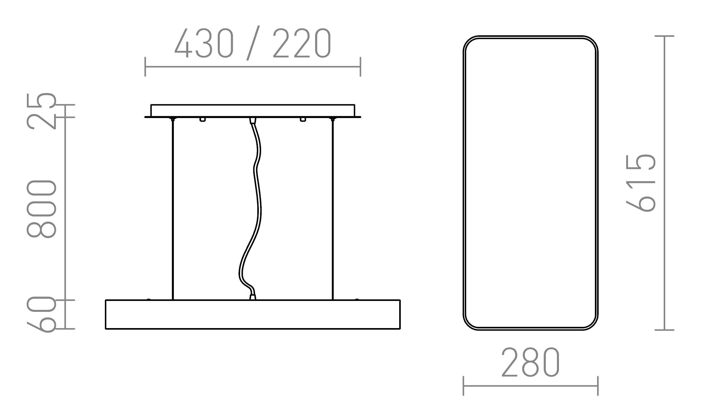 MENSA RC SUSPENSA - Product sketch