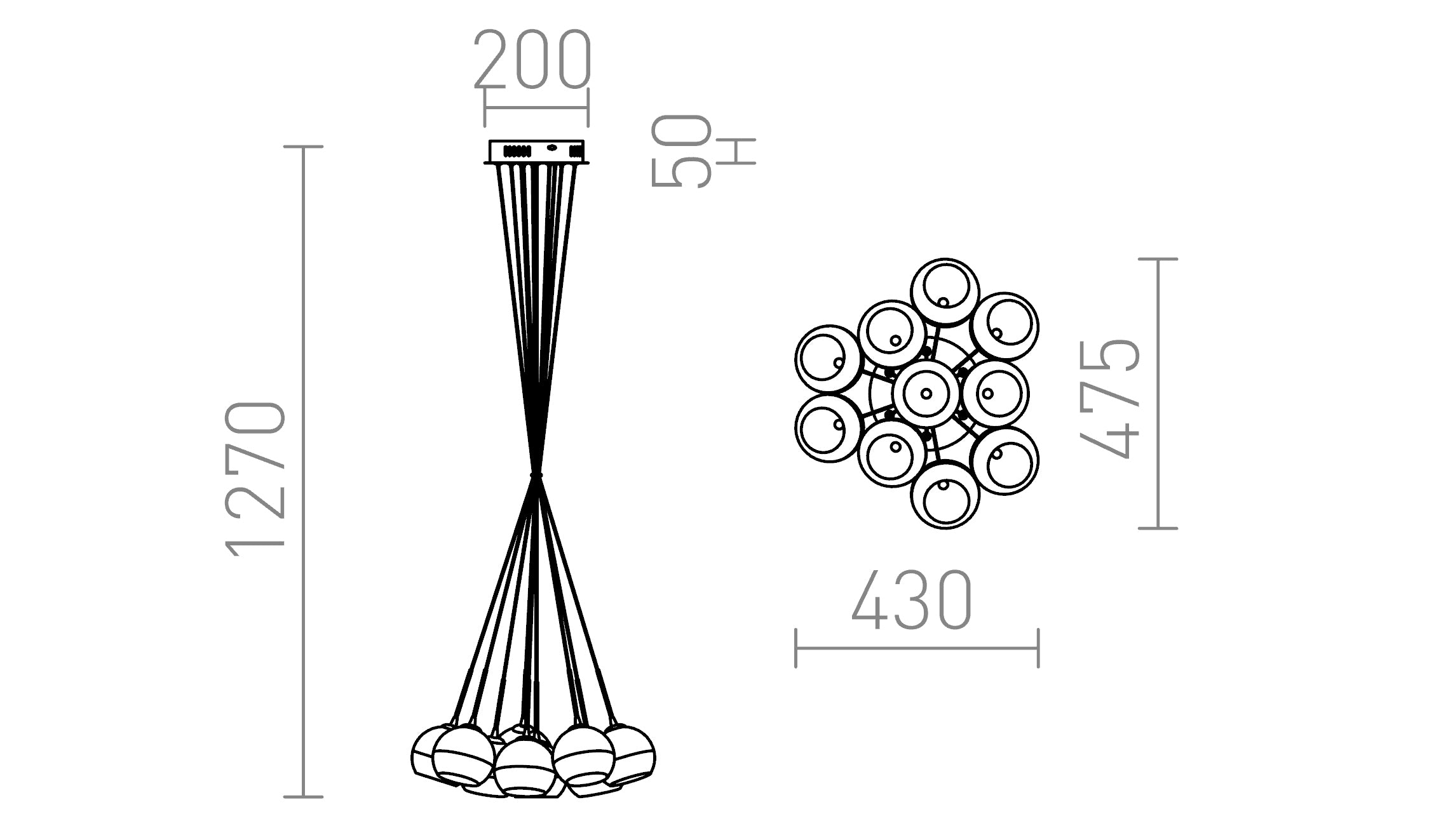 ASTRAL  suspenso lâmpada - Product sketch