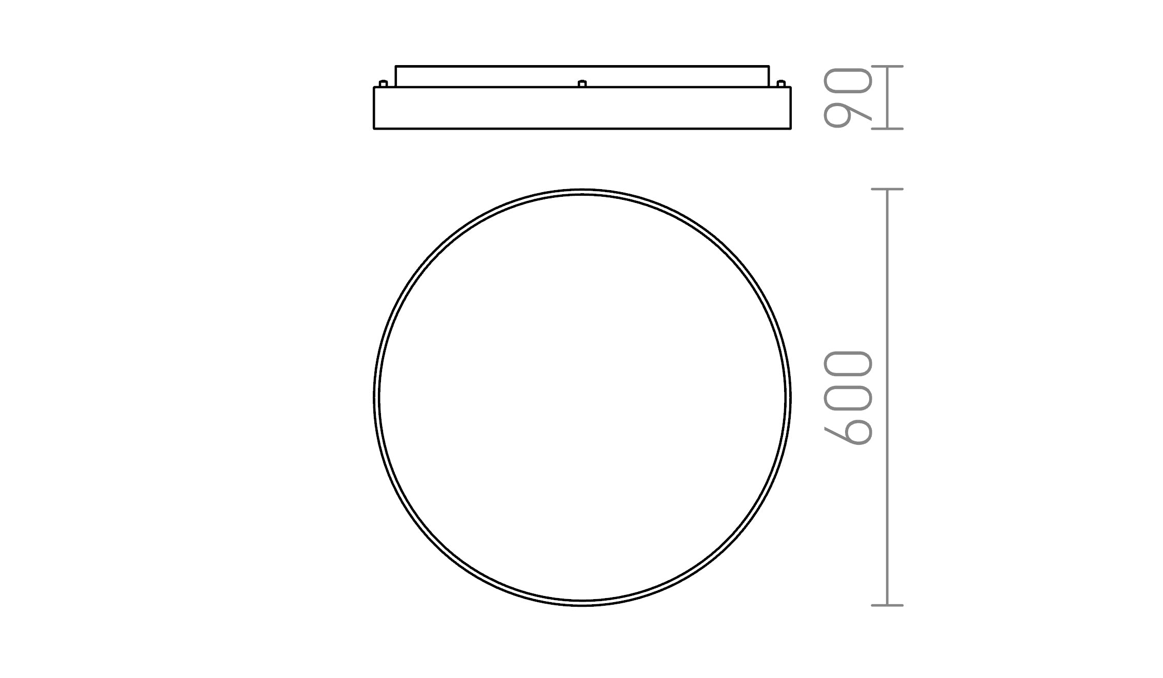 MENSA R 60 DE TETO - Product sketch